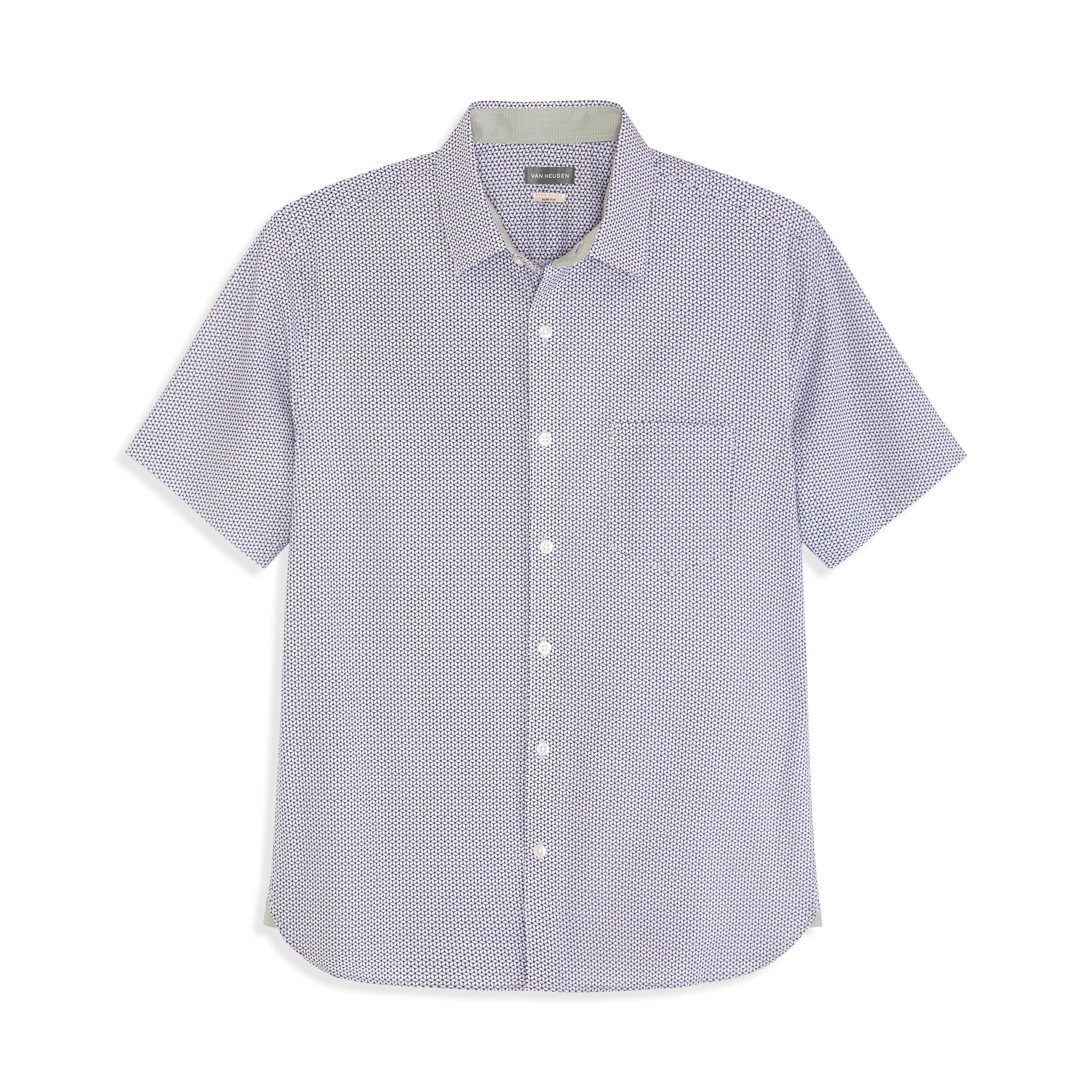 Folsen Short Sleeve Stain Shield Tiny Geo Print Shirt - Slim Fit