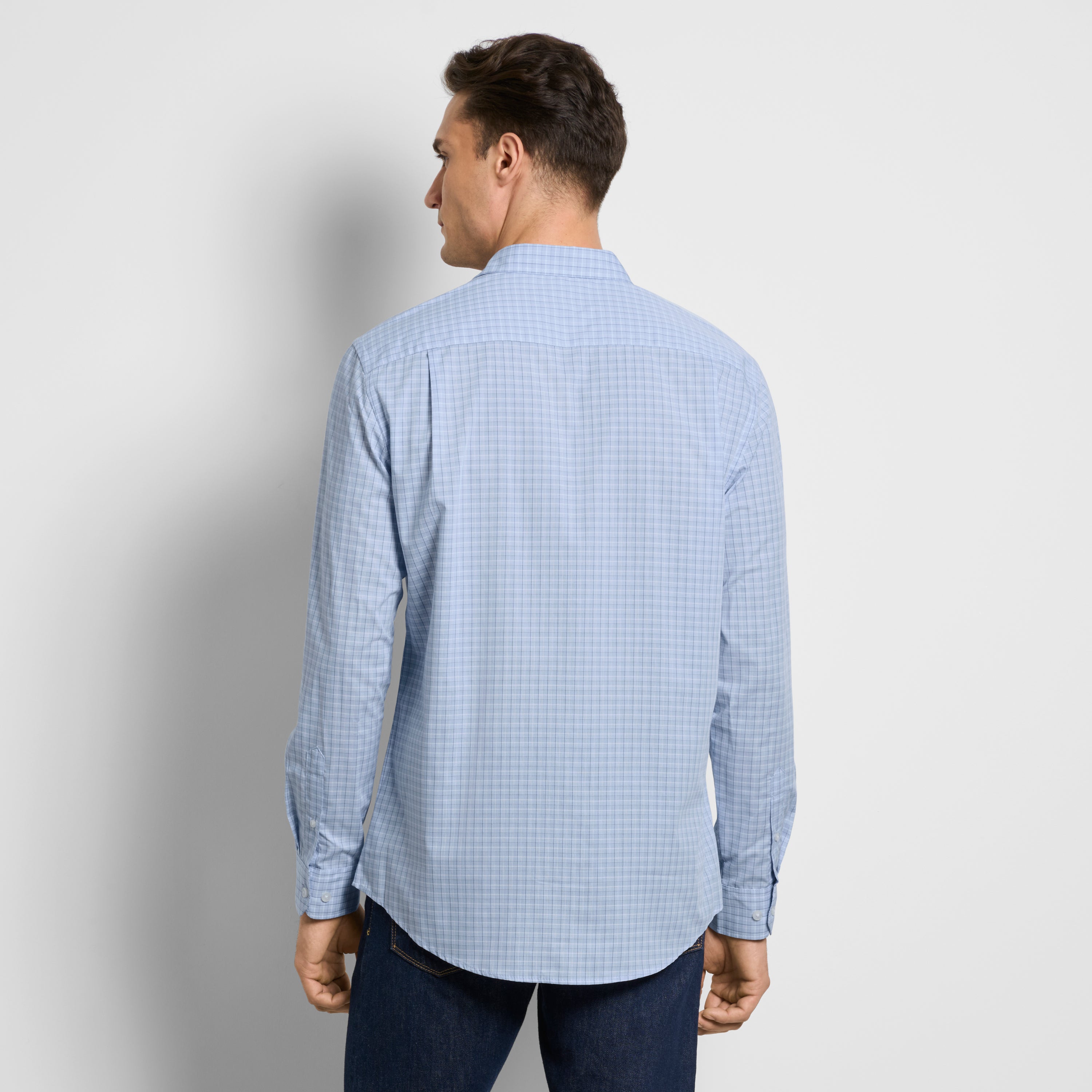 Wrinkle Free Long Sleeve Shirt Mini Plaid
