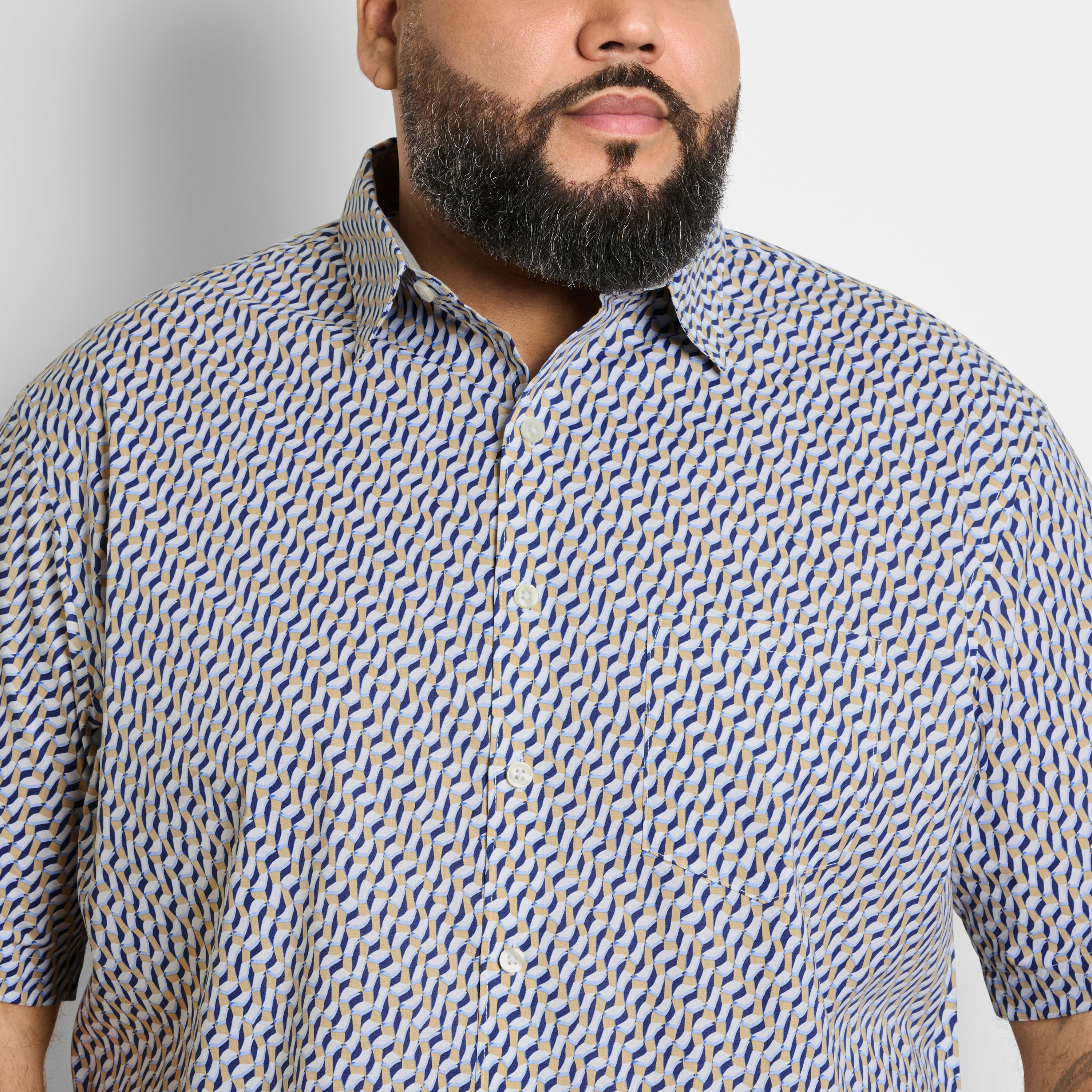 Big & Tall Everyday Defense Stain Shield Printed Short Sleeve Shirt