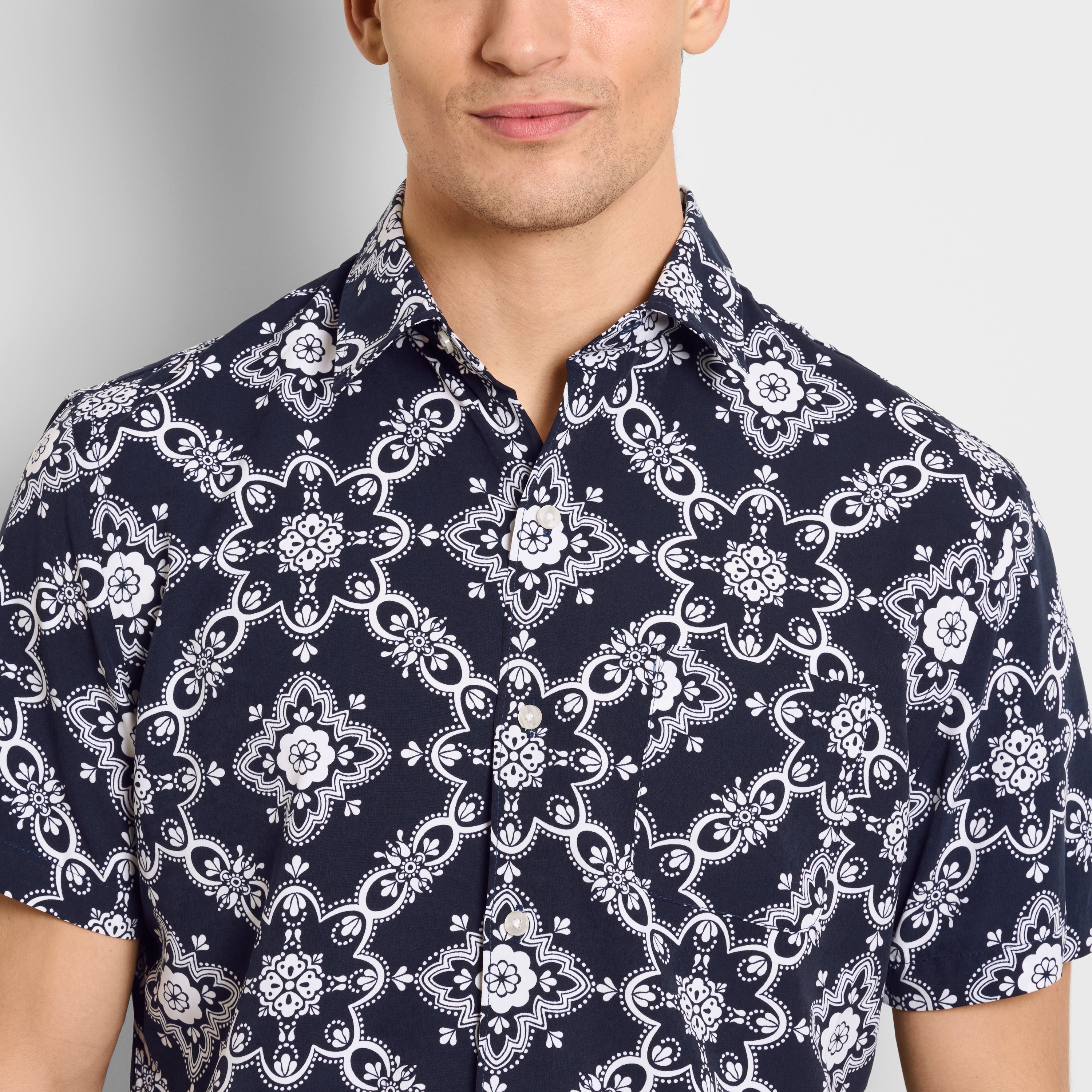 Weekend Printed Short Sleeve Camp Shirt