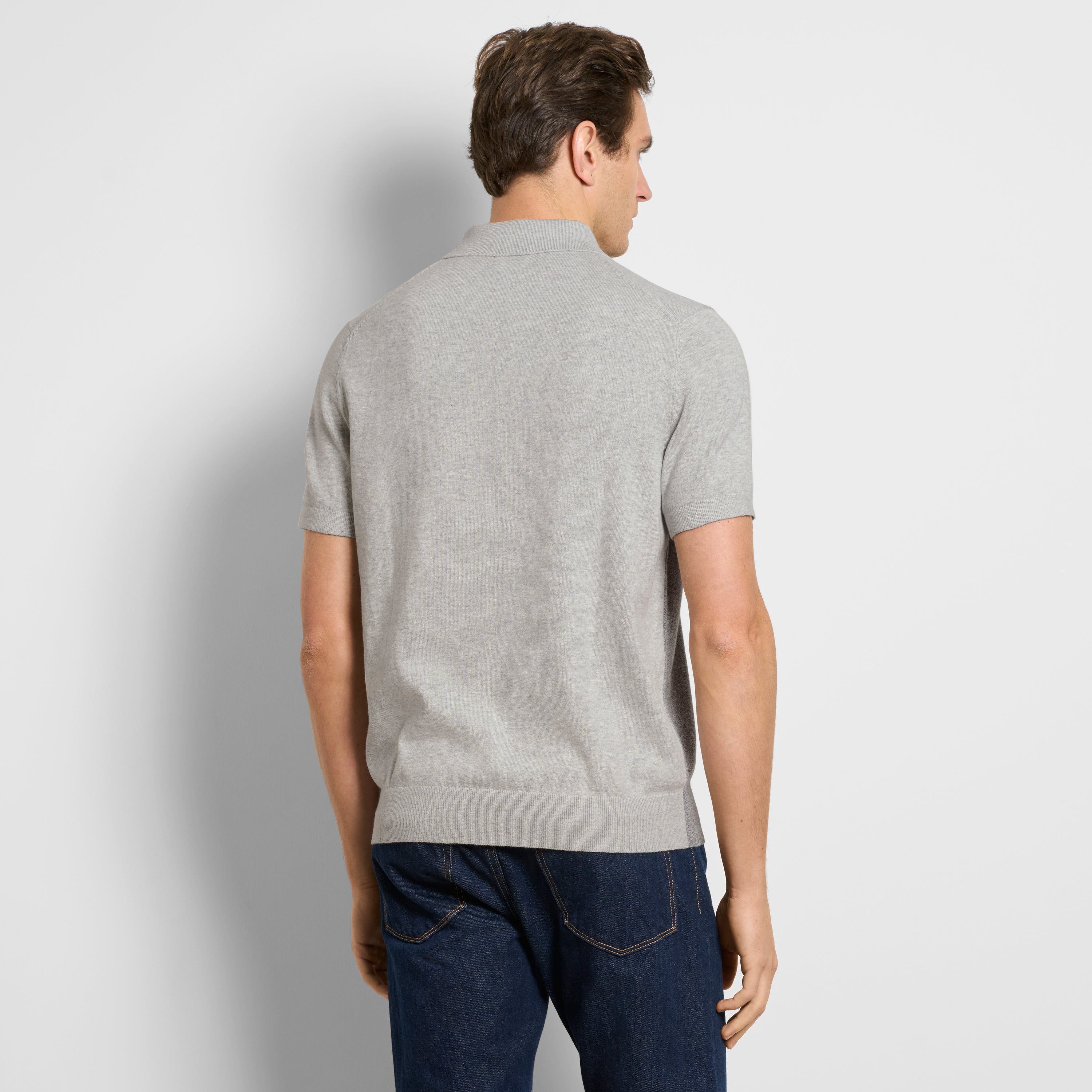 Temp Control Short Sleeve Sweater Zip Polo