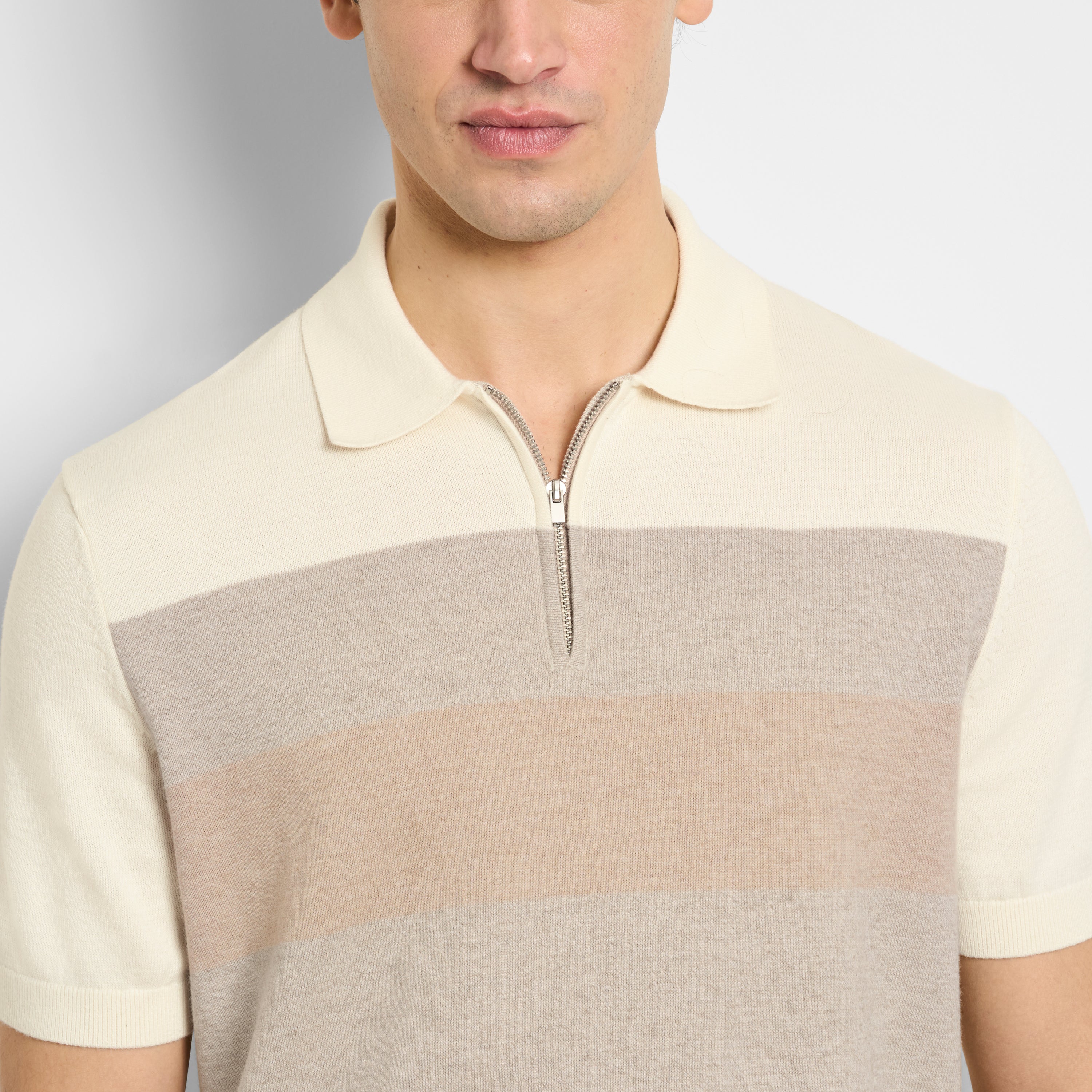 Temp Control Short Sleeve Sweater Zip Polo