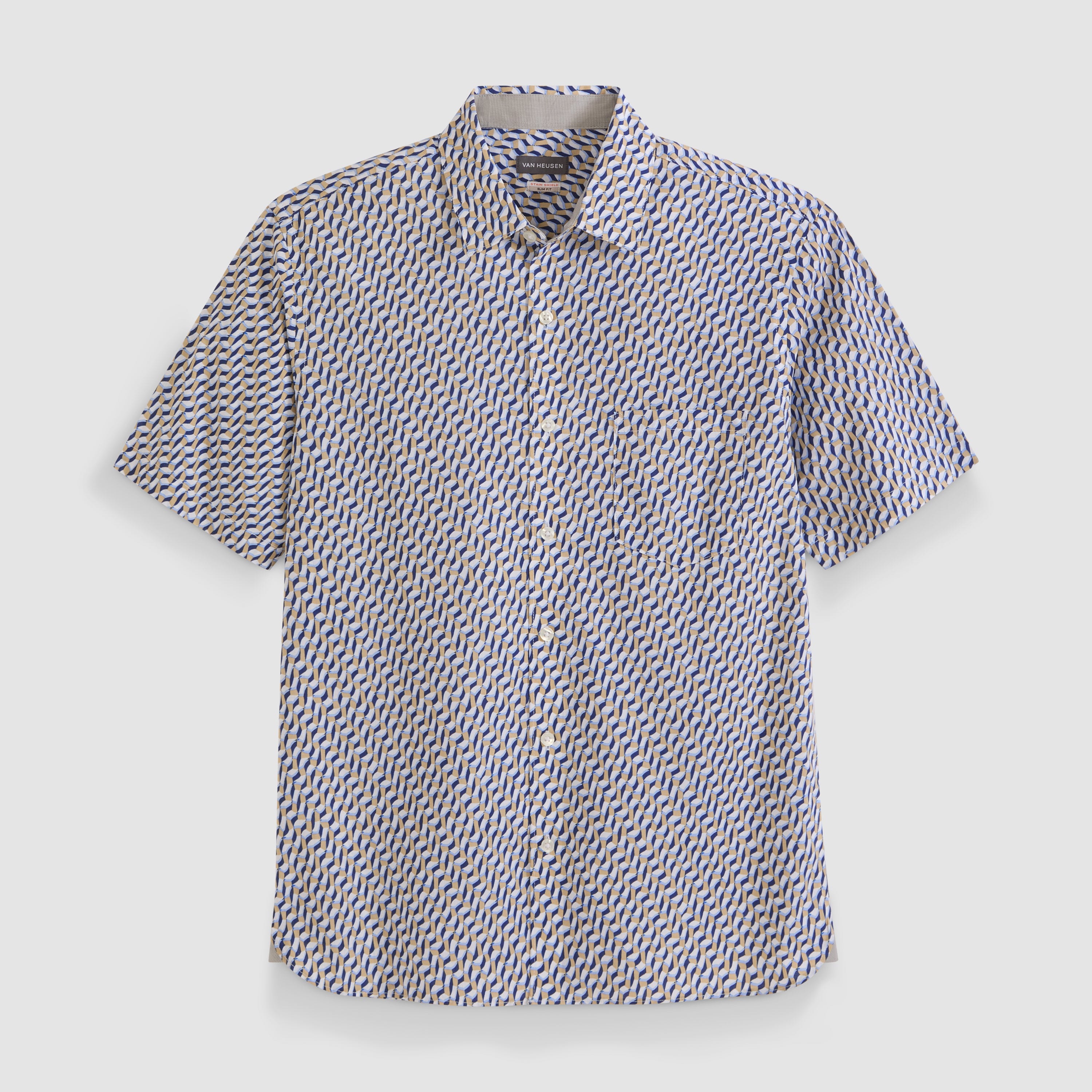 Big & Tall Everyday Defense Stain Shield Printed Short Sleeve Shirt