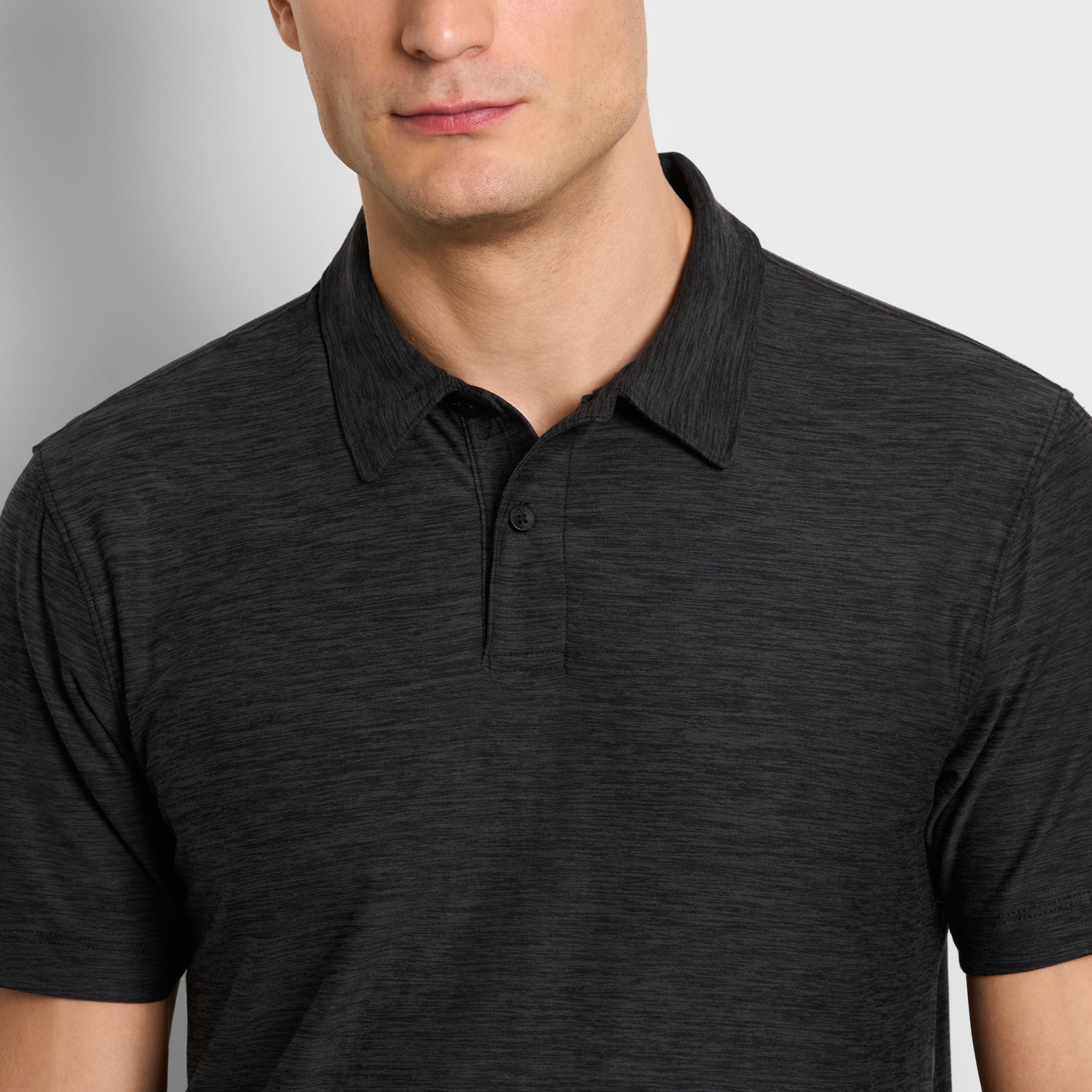 Space Dyed Jersey Short Sleeve Button Polo