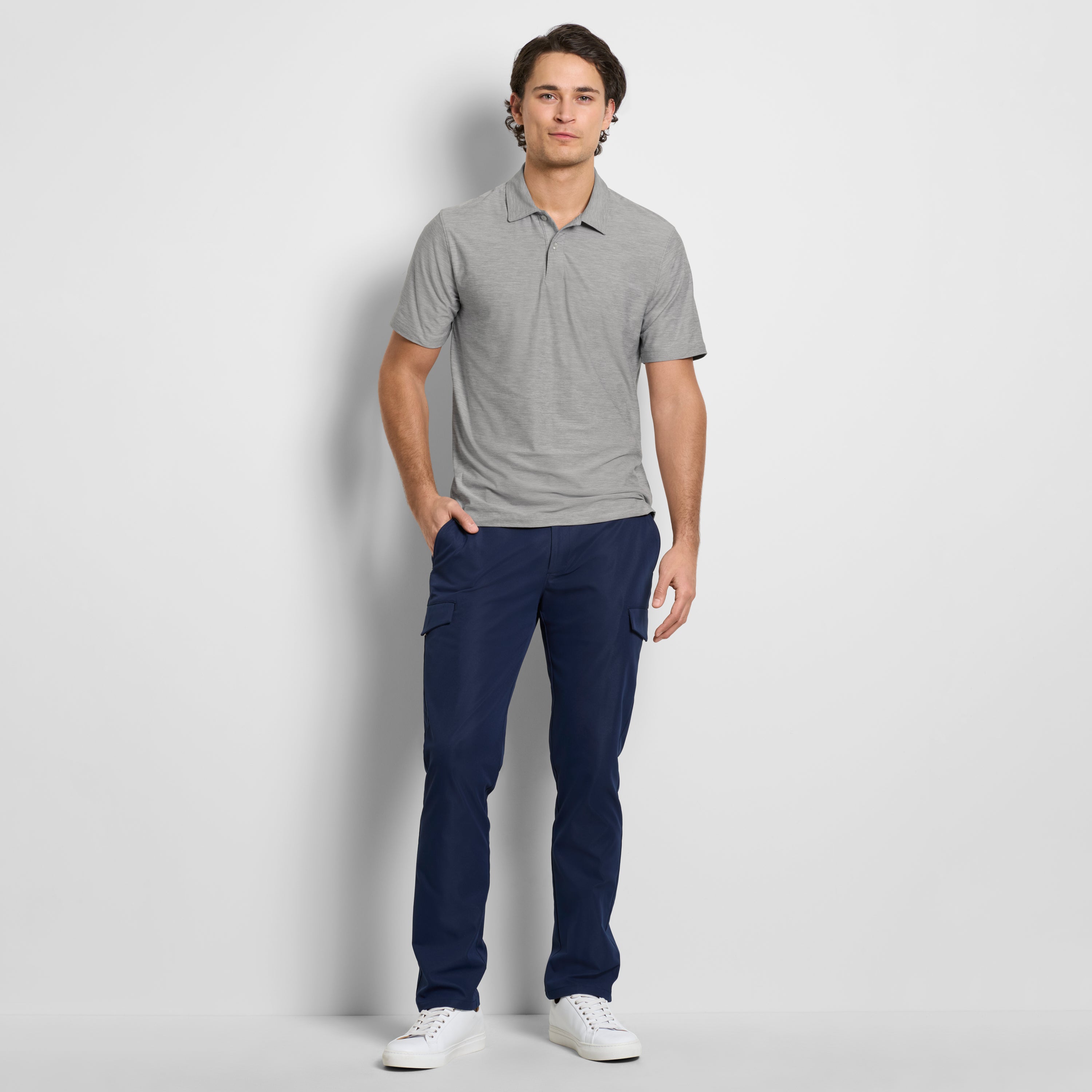 Space Dyed Jersey Short Sleeve Button Polo