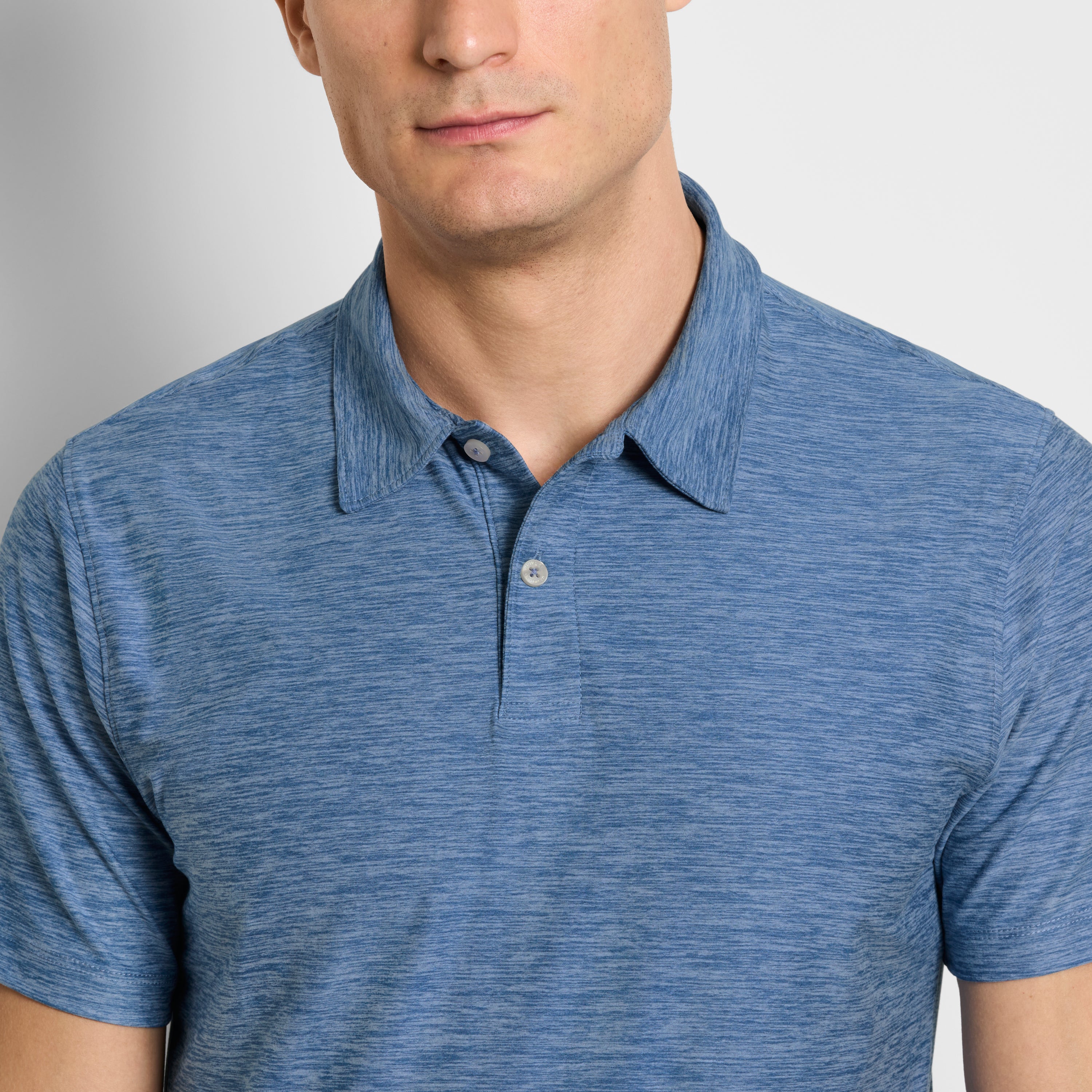 Space Dyed Jersey Short Sleeve Button Polo