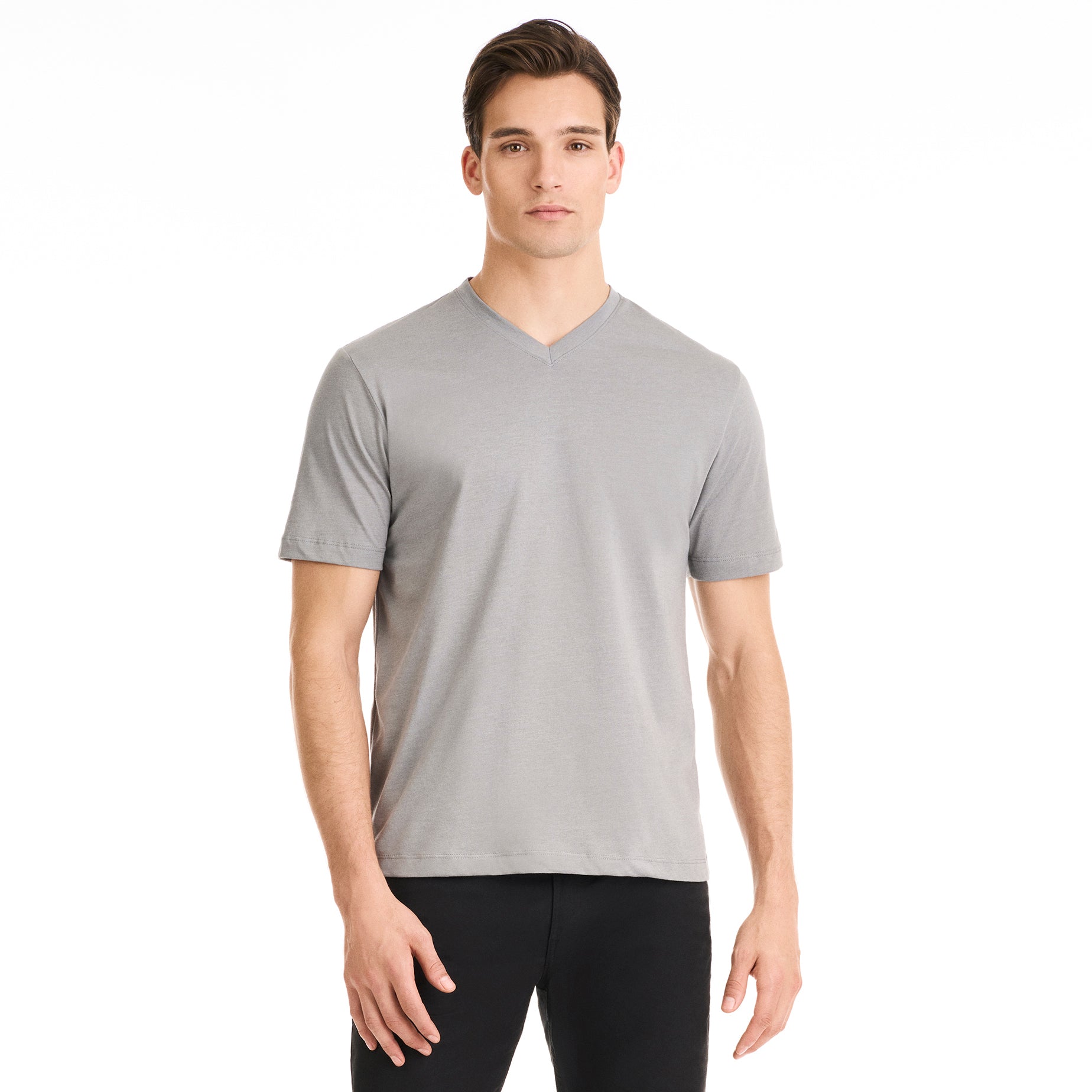 Essential Stain Shield V-Neck Short Sleeve Basic Tee Shirt