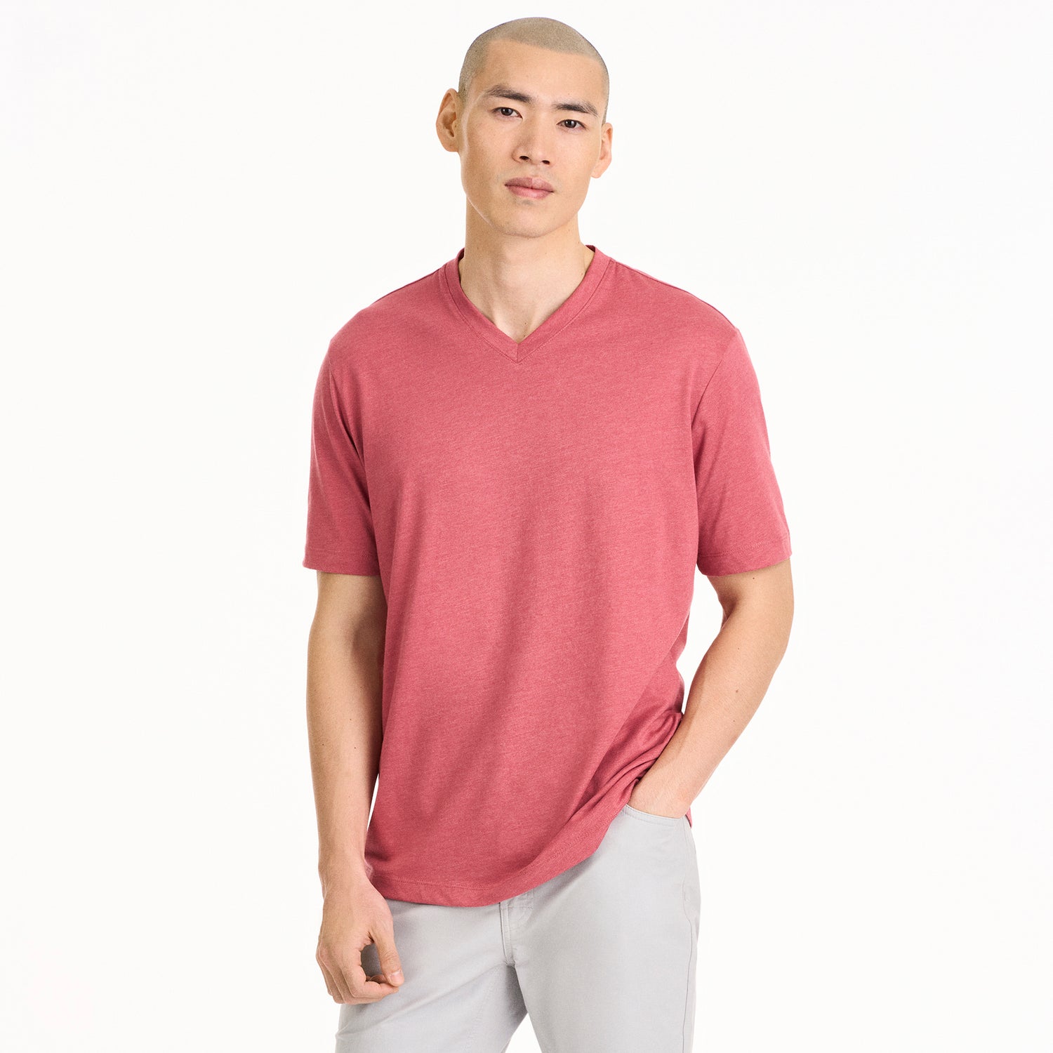 Essential Stain Shield V-Neck Short Sleeve Basic Tee Shirt