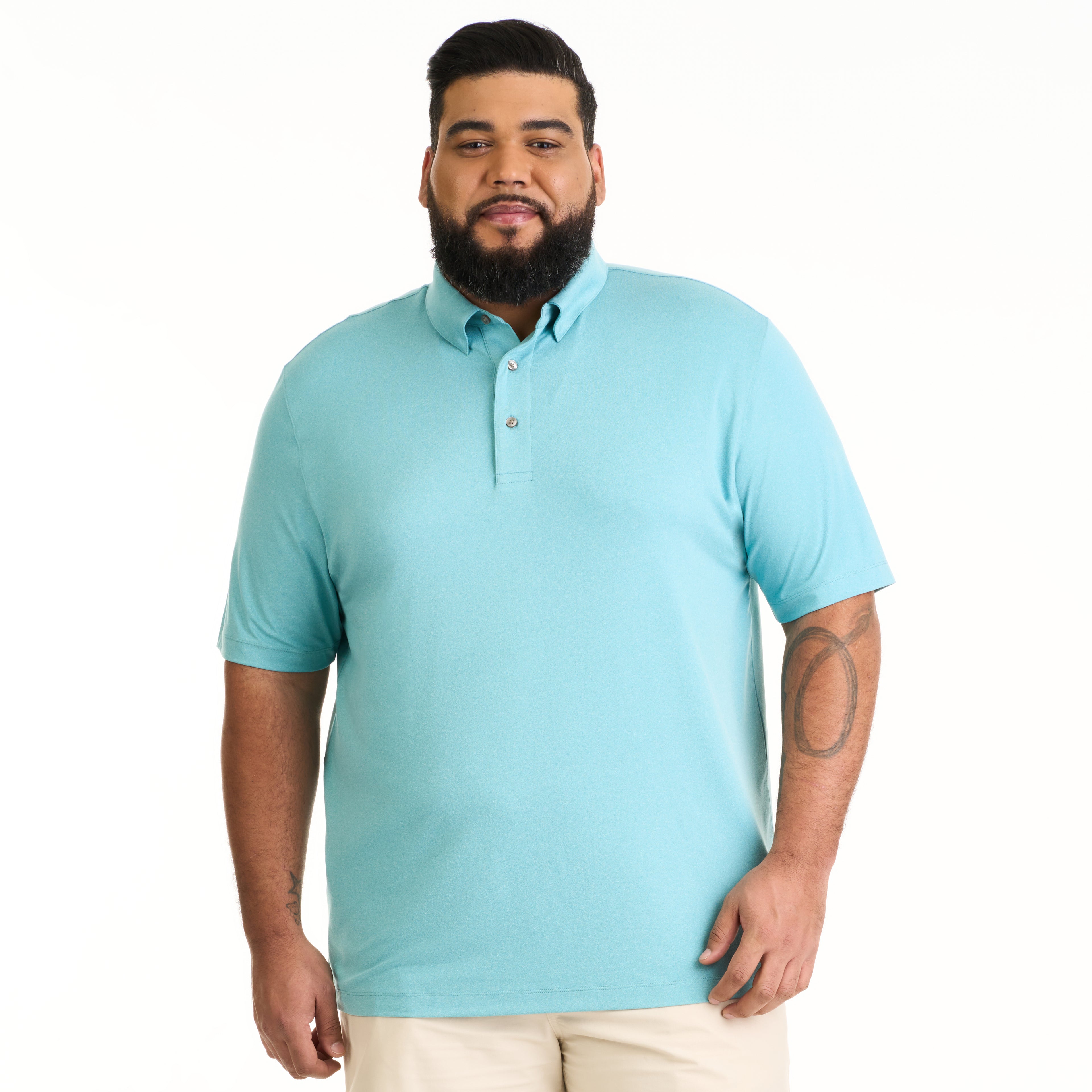 Performance Heather Hybrid Polo - Big & Tall