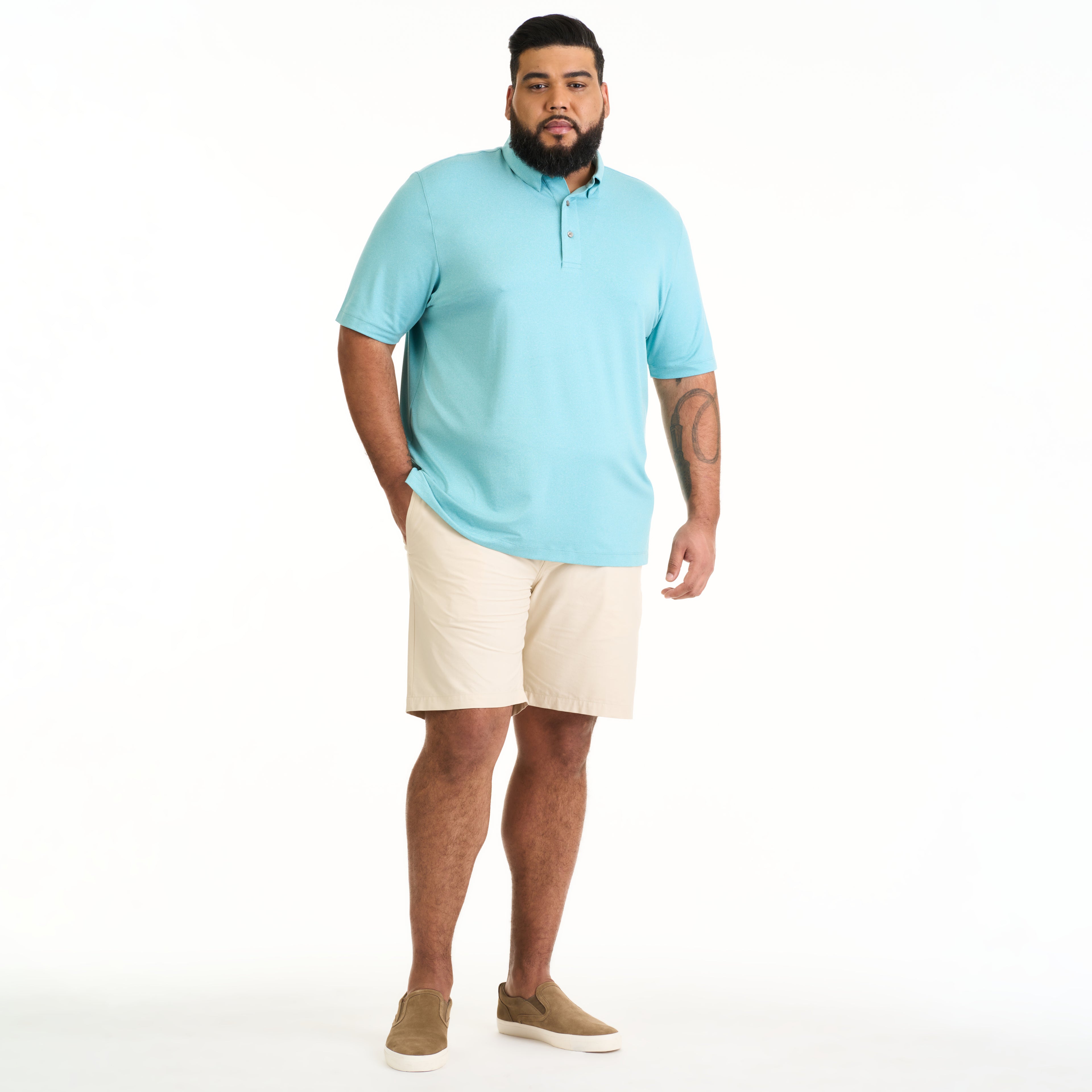 Performance Heather Hybrid Polo - Big & Tall
