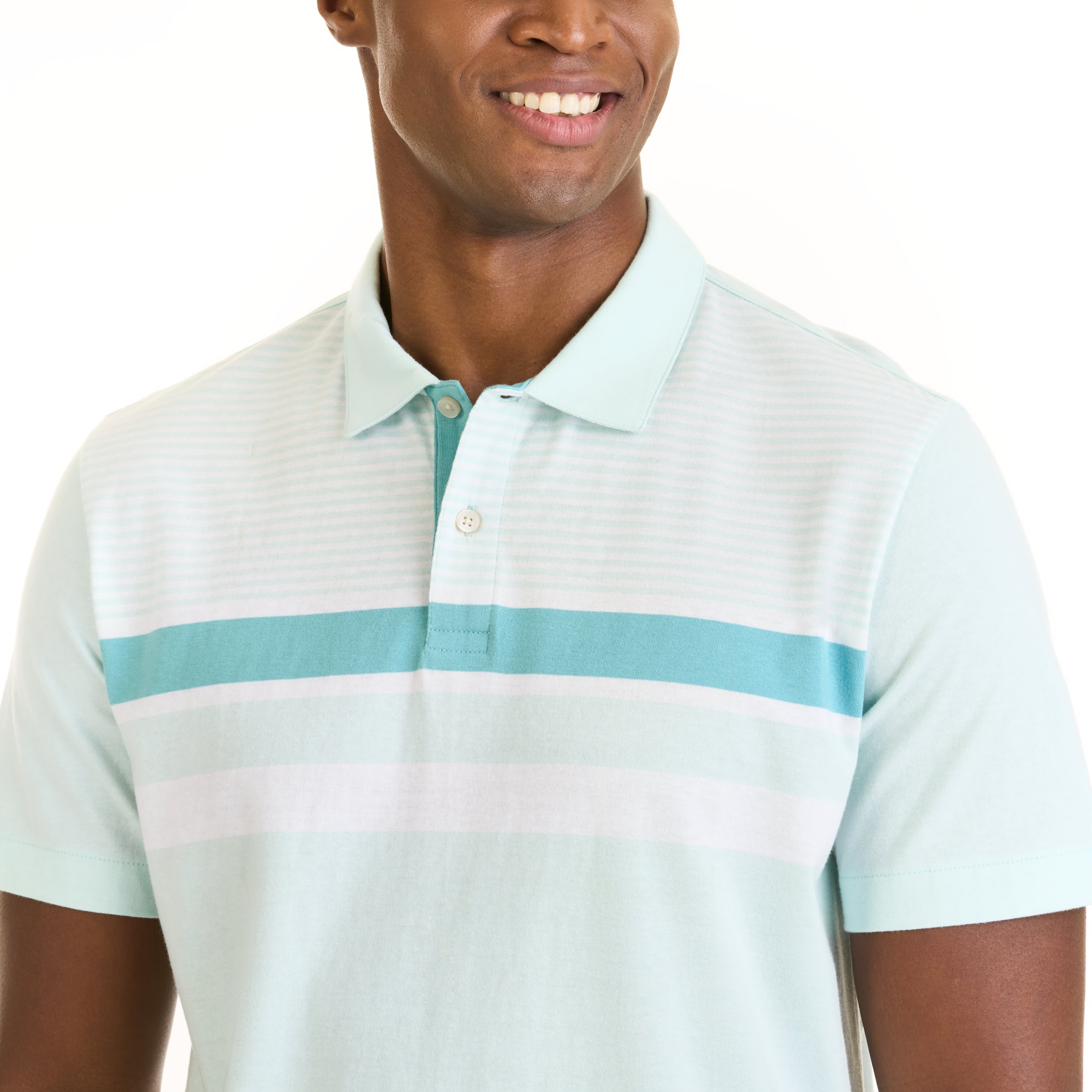 Essential Multi Stripe Cotton Jersey Short Sleeve Polo