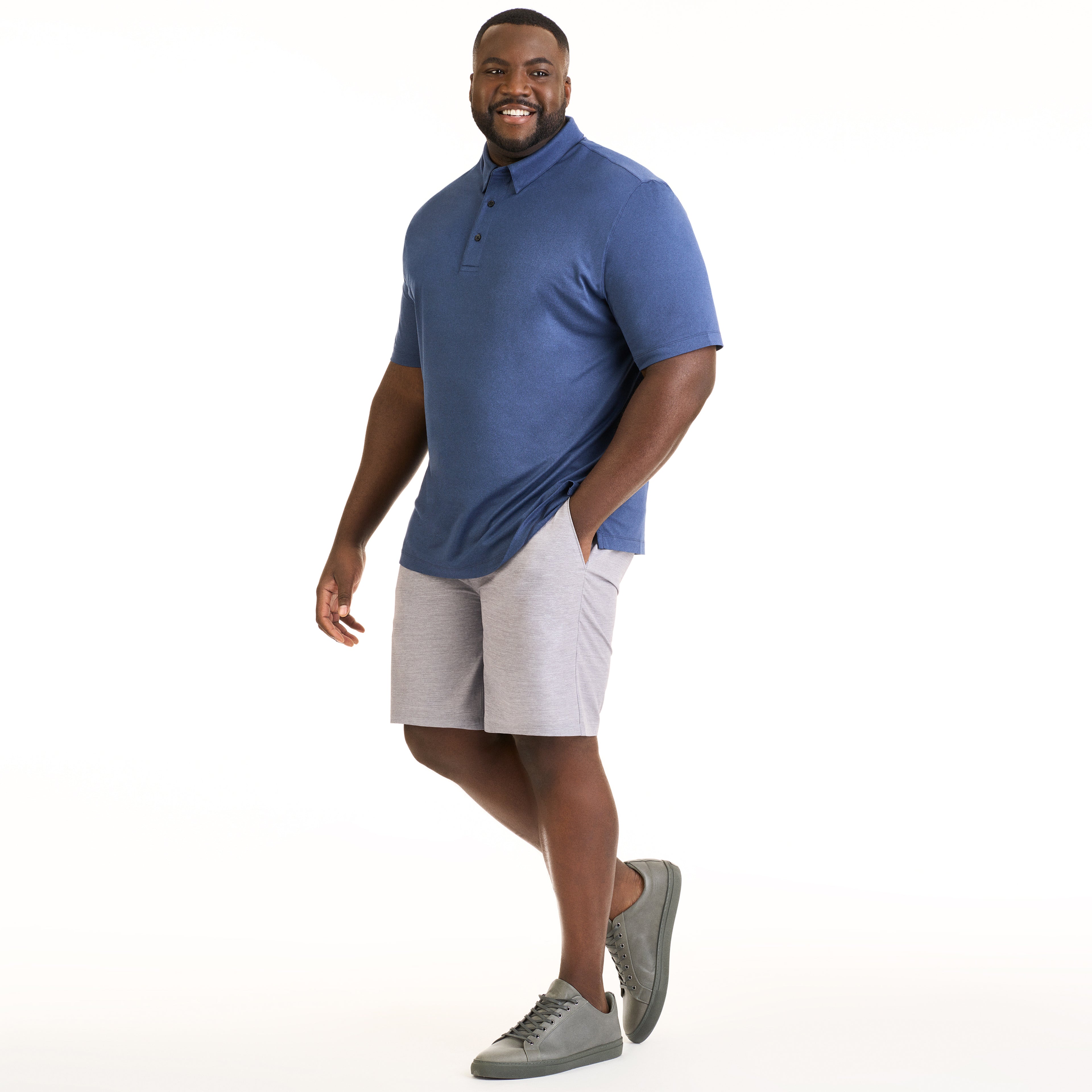 Performance Heather Hybrid Polo - Big & Tall