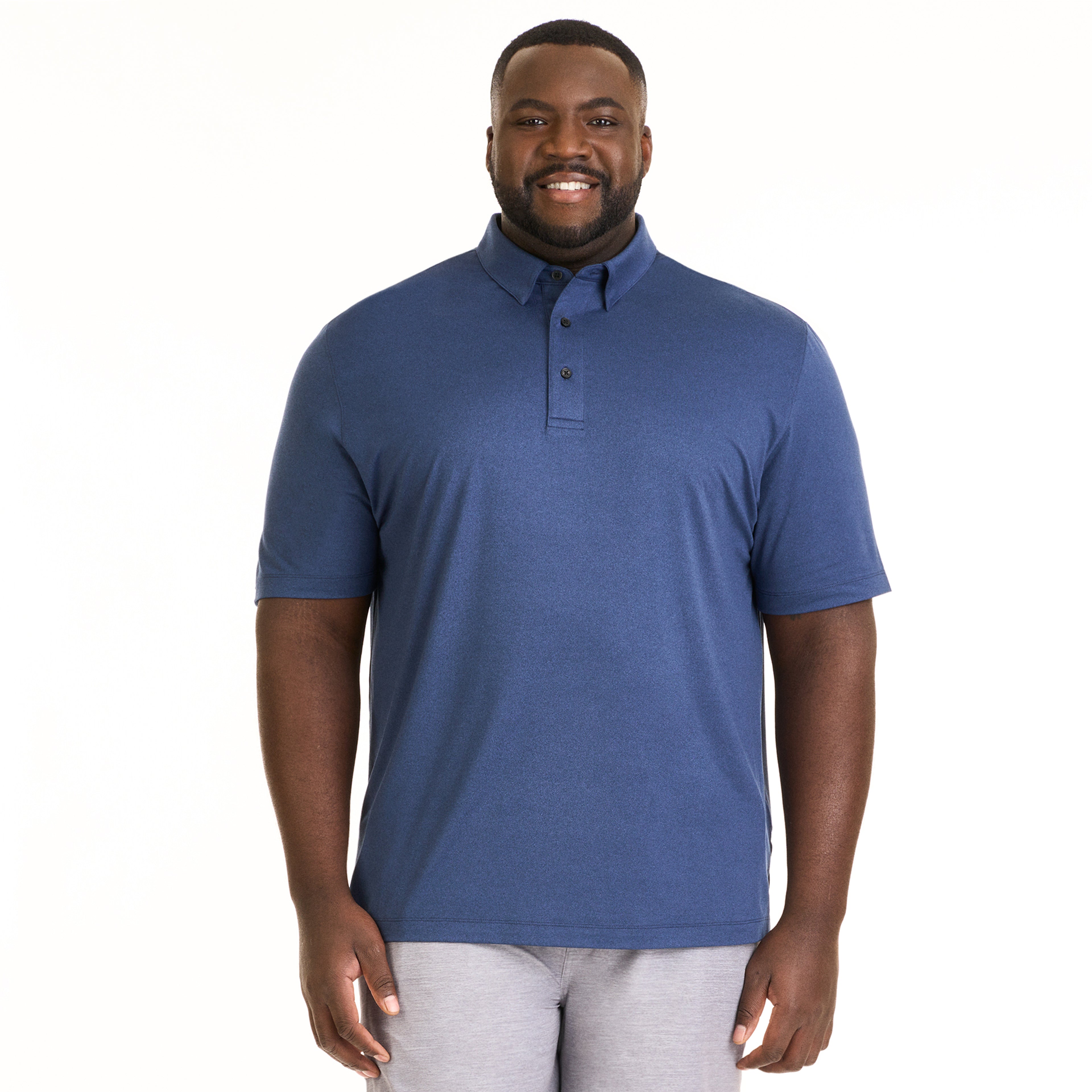 Performance Heather Hybrid Polo - Big & Tall