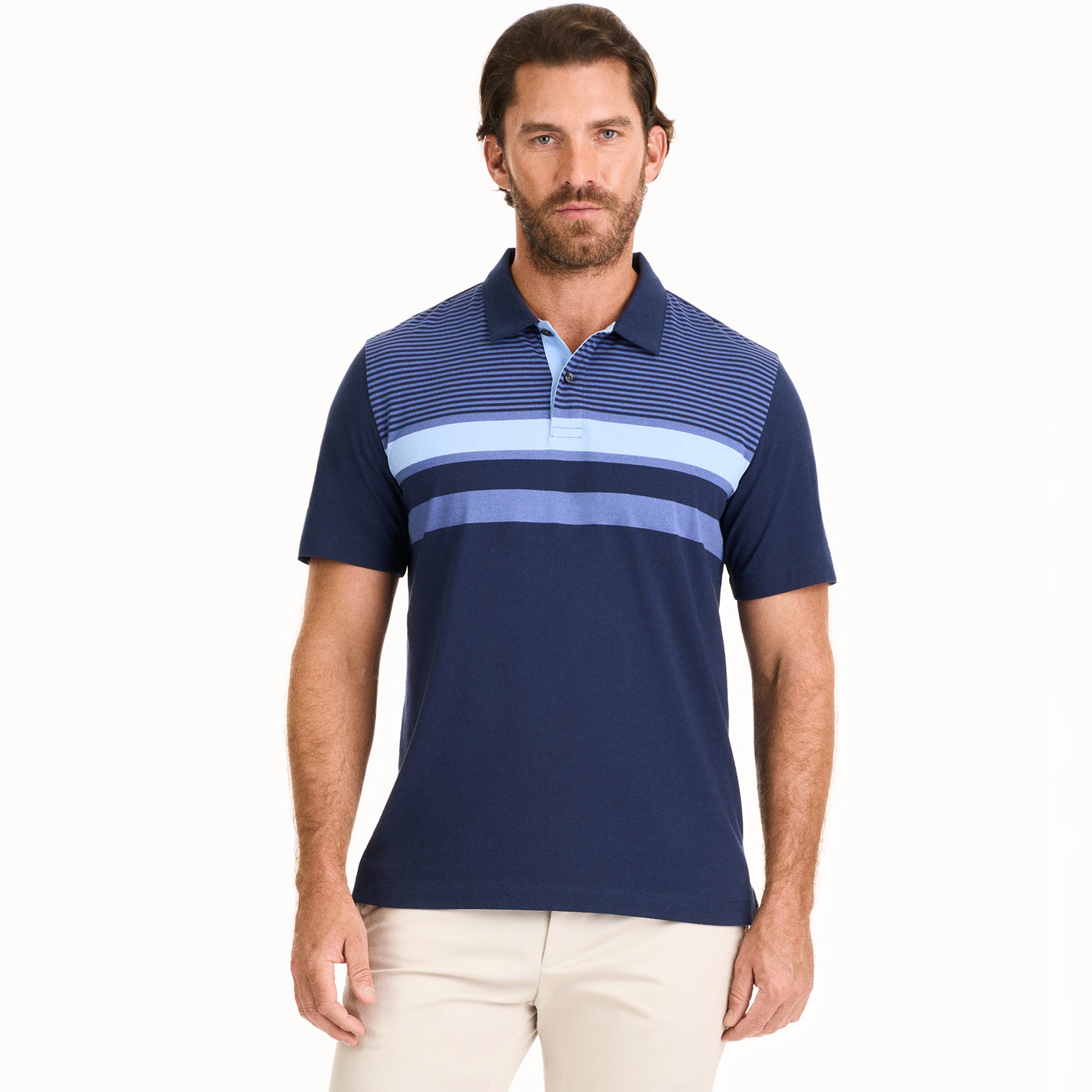 Essential Multi Stripe Cotton Jersey Short Sleeve Polo