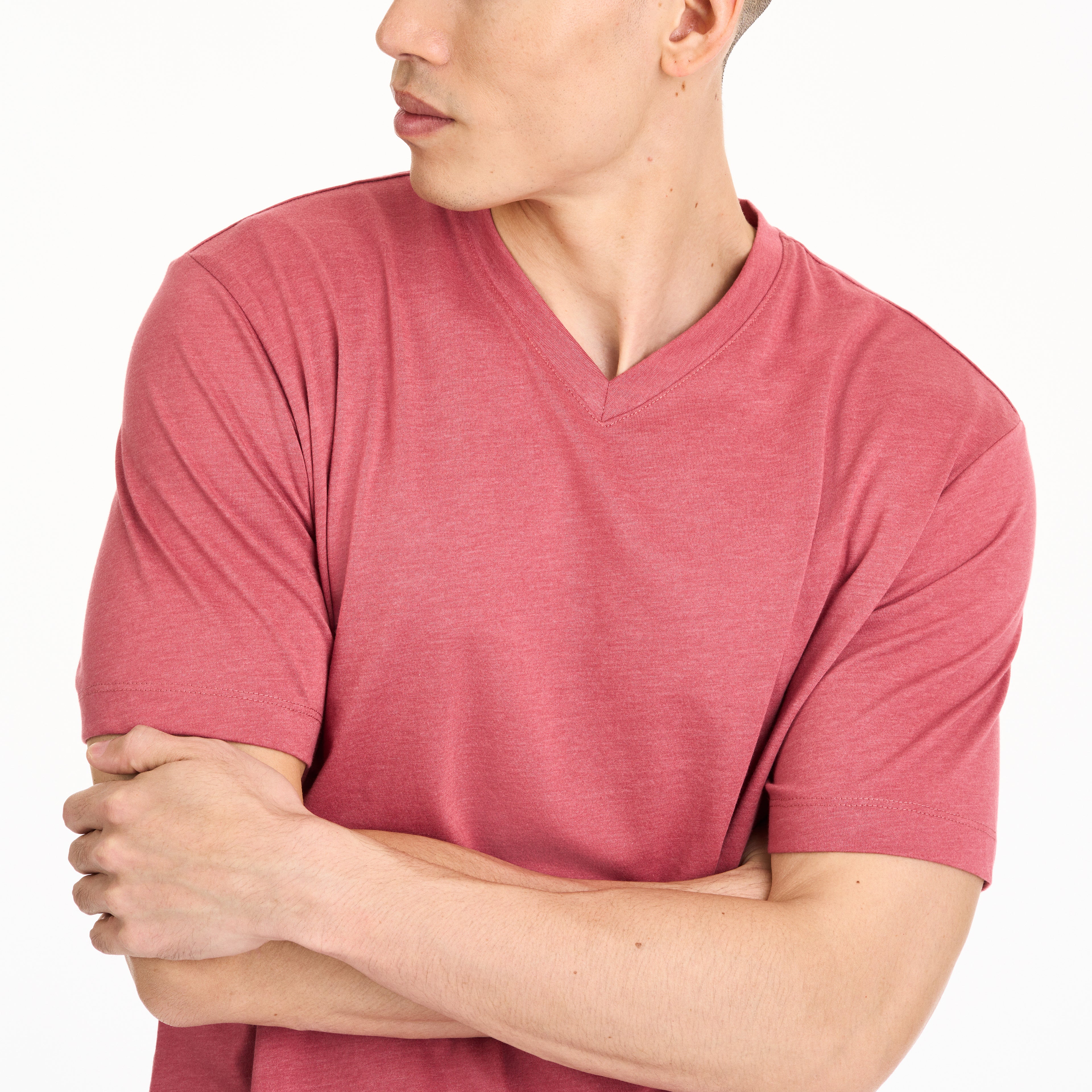 Essential Stain Shield V-Neck Short Sleeve Basic Tee Shirt