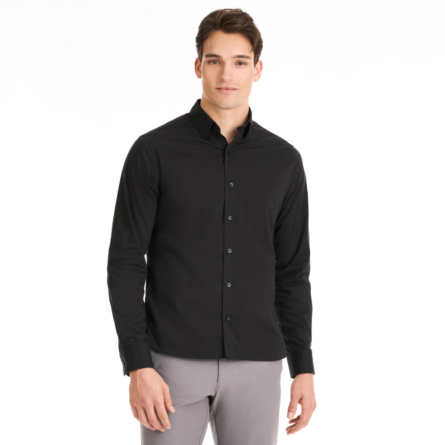 Cronbie Long Sleeve Stain Shield Solid Shirt - Slim Fit