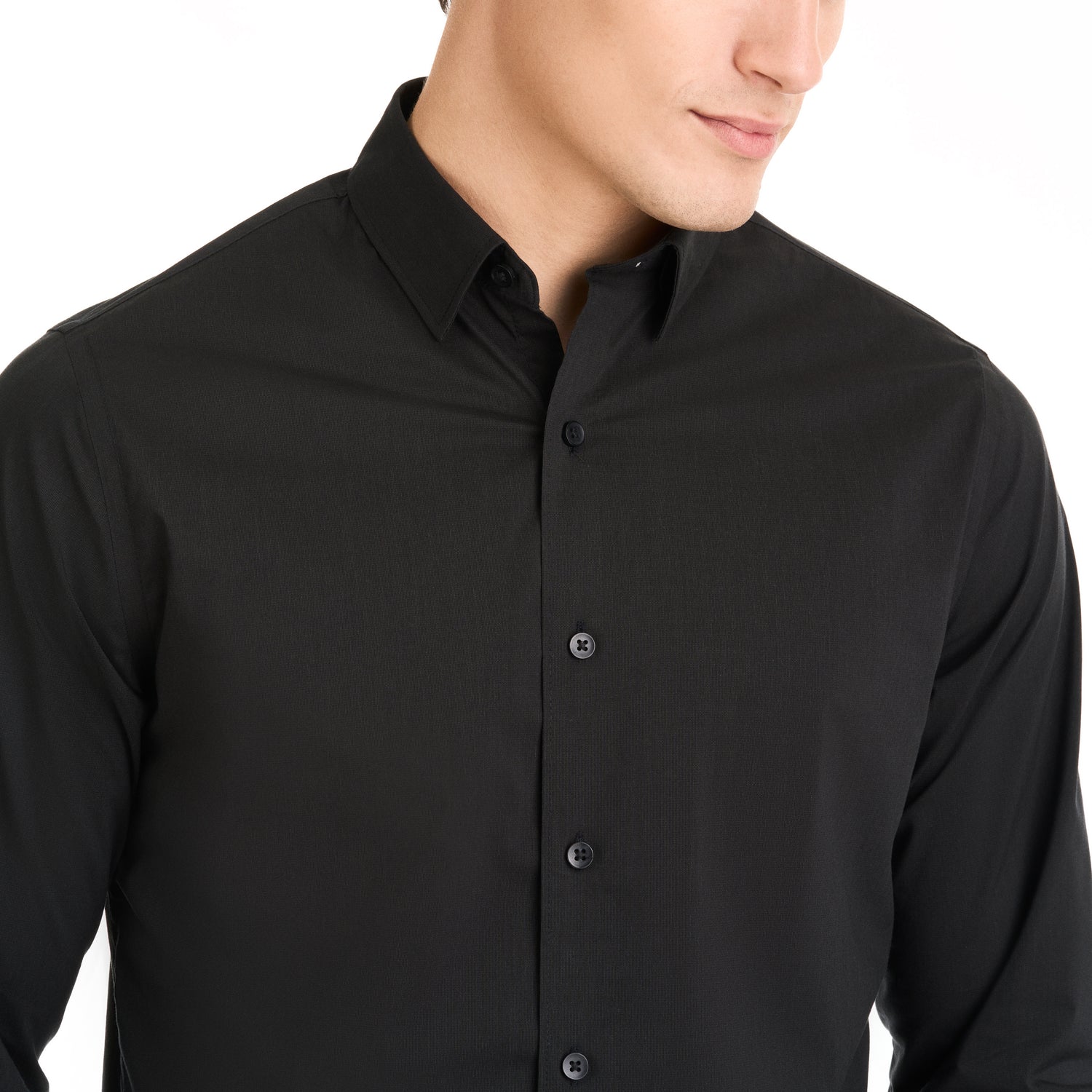 Cronbie Long Sleeve Stain Shield Solid Shirt - Slim Fit