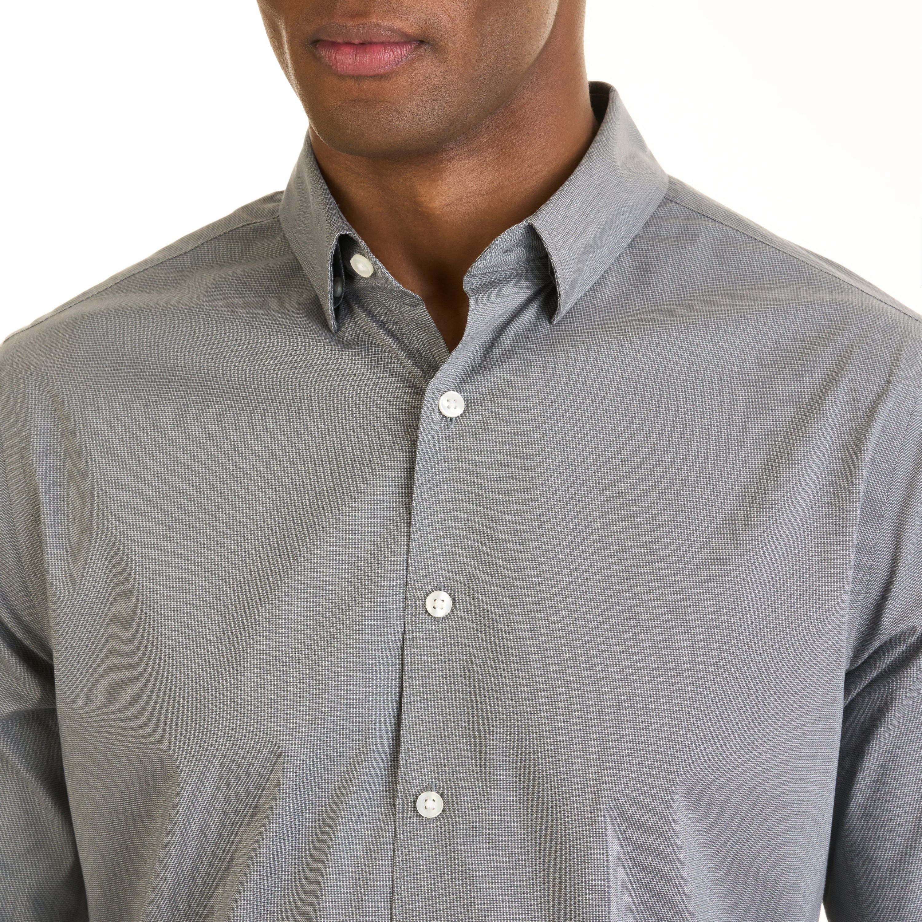 Cronbie Long Sleeve Stain Shield Solid Shirt - Slim Fit