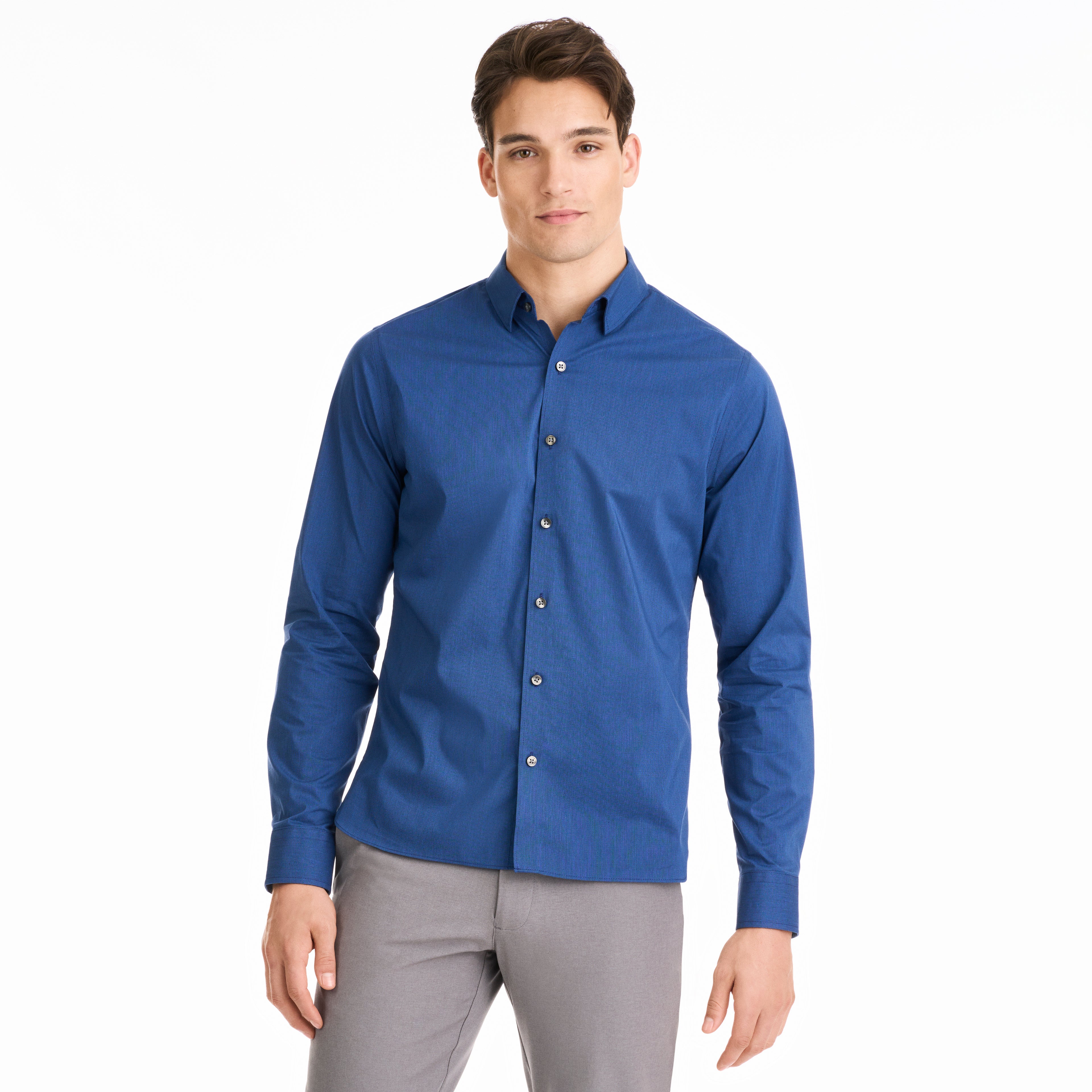 Cronbie Long Sleeve Stain Shield Solid Shirt - Slim Fit