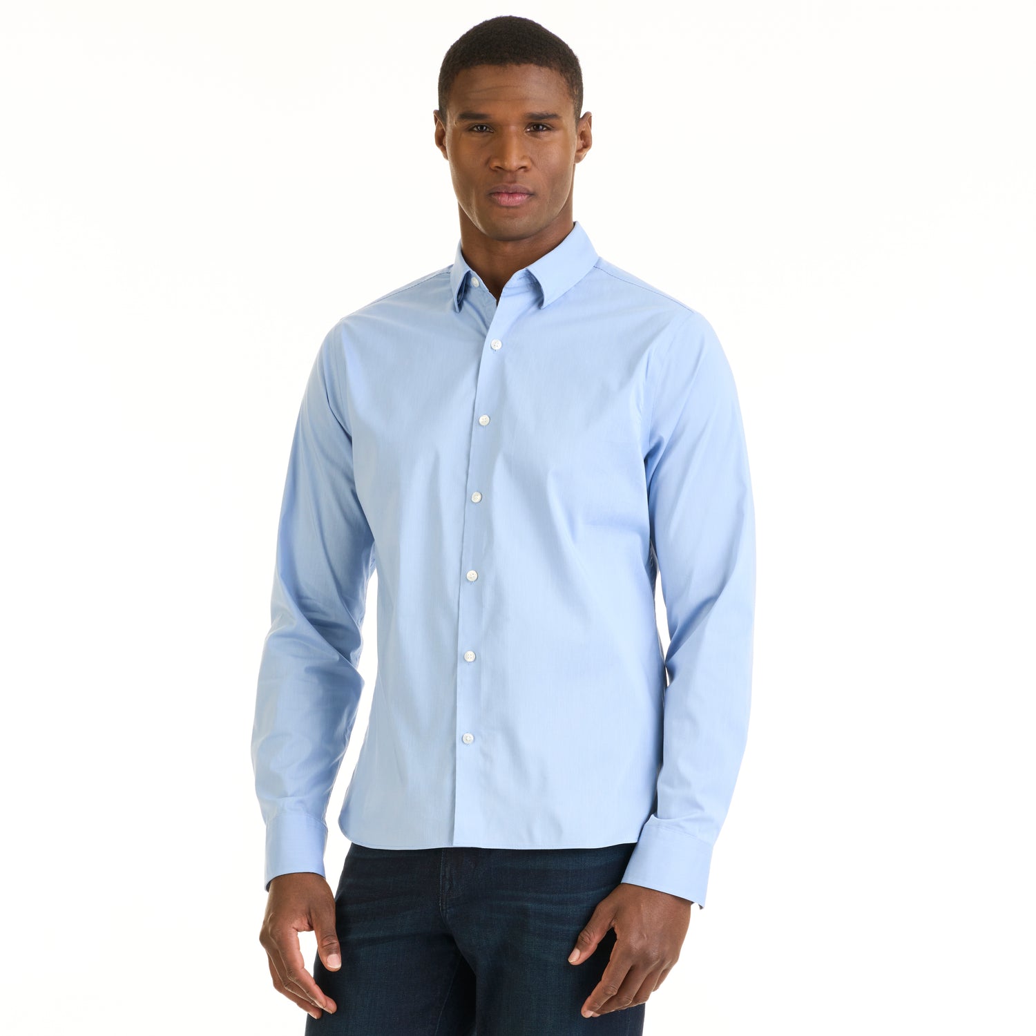 Cronbie Long Sleeve Stain Shield Solid Shirt - Slim Fit