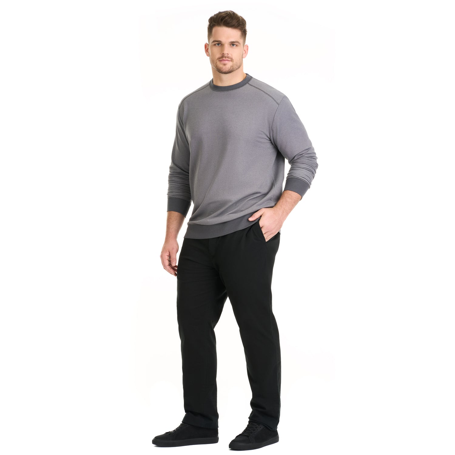 Essential Stain Shield Honeycomb Pique Crew - Big &amp; Tall