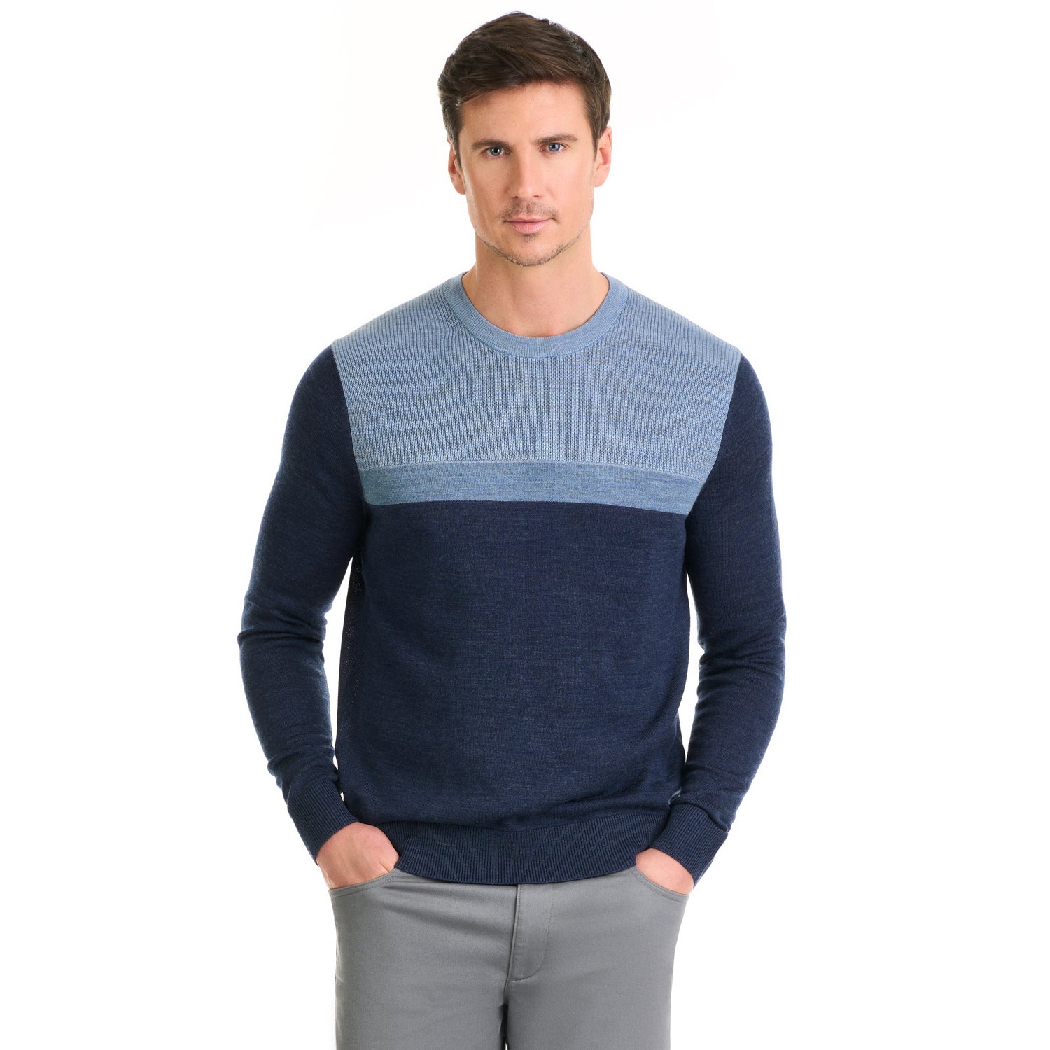 Essential Merino Stitch Color Blocked Sweater - Regular Fit