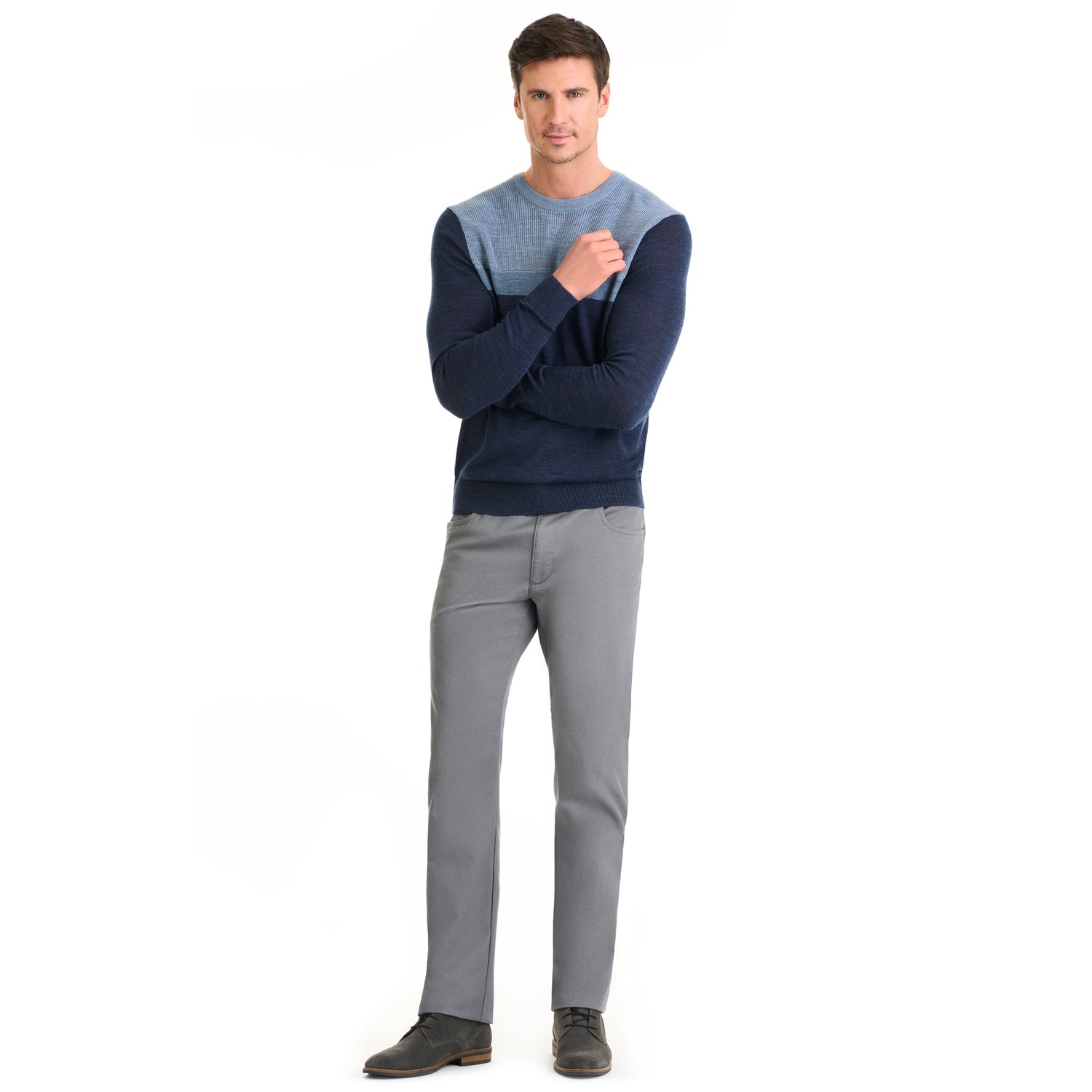 Essential Merino Stitch Color Blocked Sweater - Regular Fit