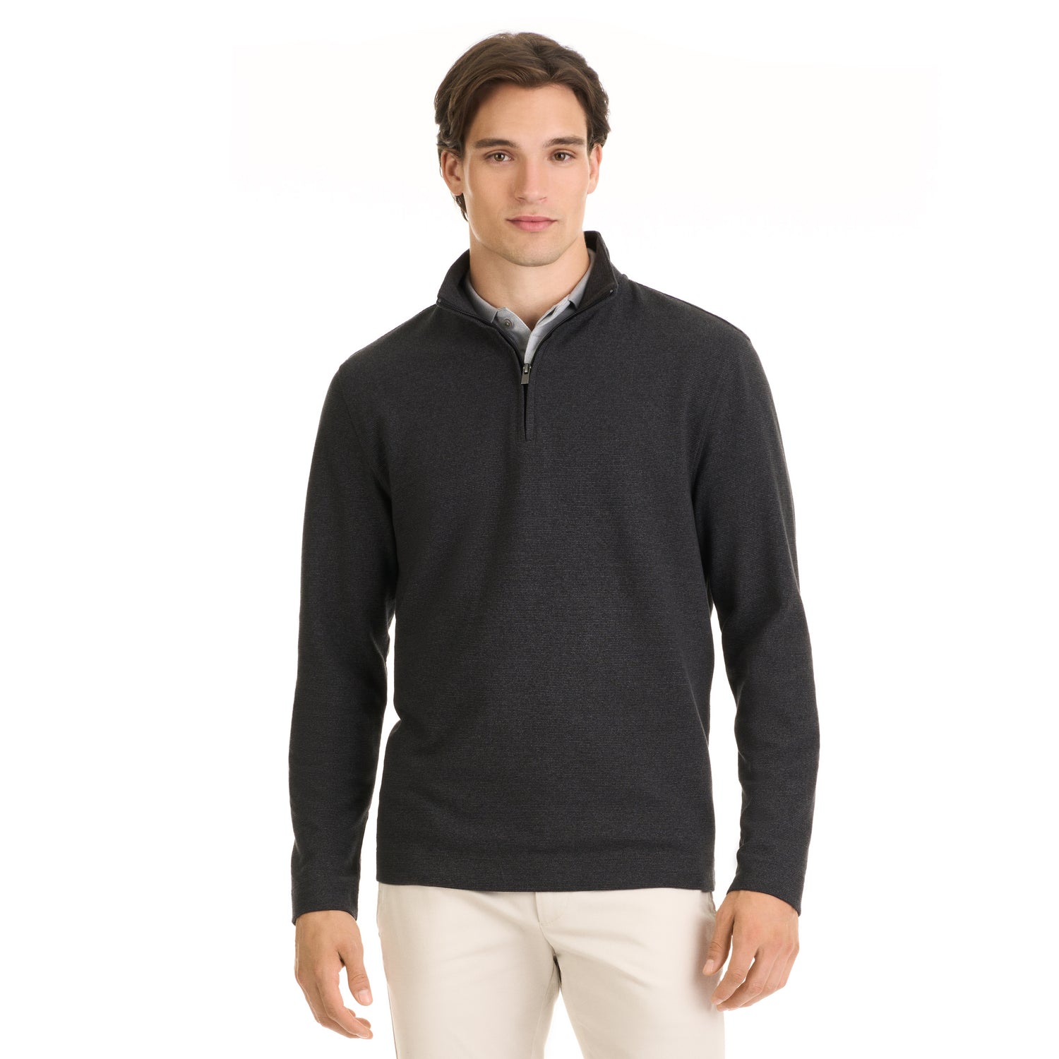 Essential Quarter Zip Ottoman Pullover – Regular Fit – Van Heusen