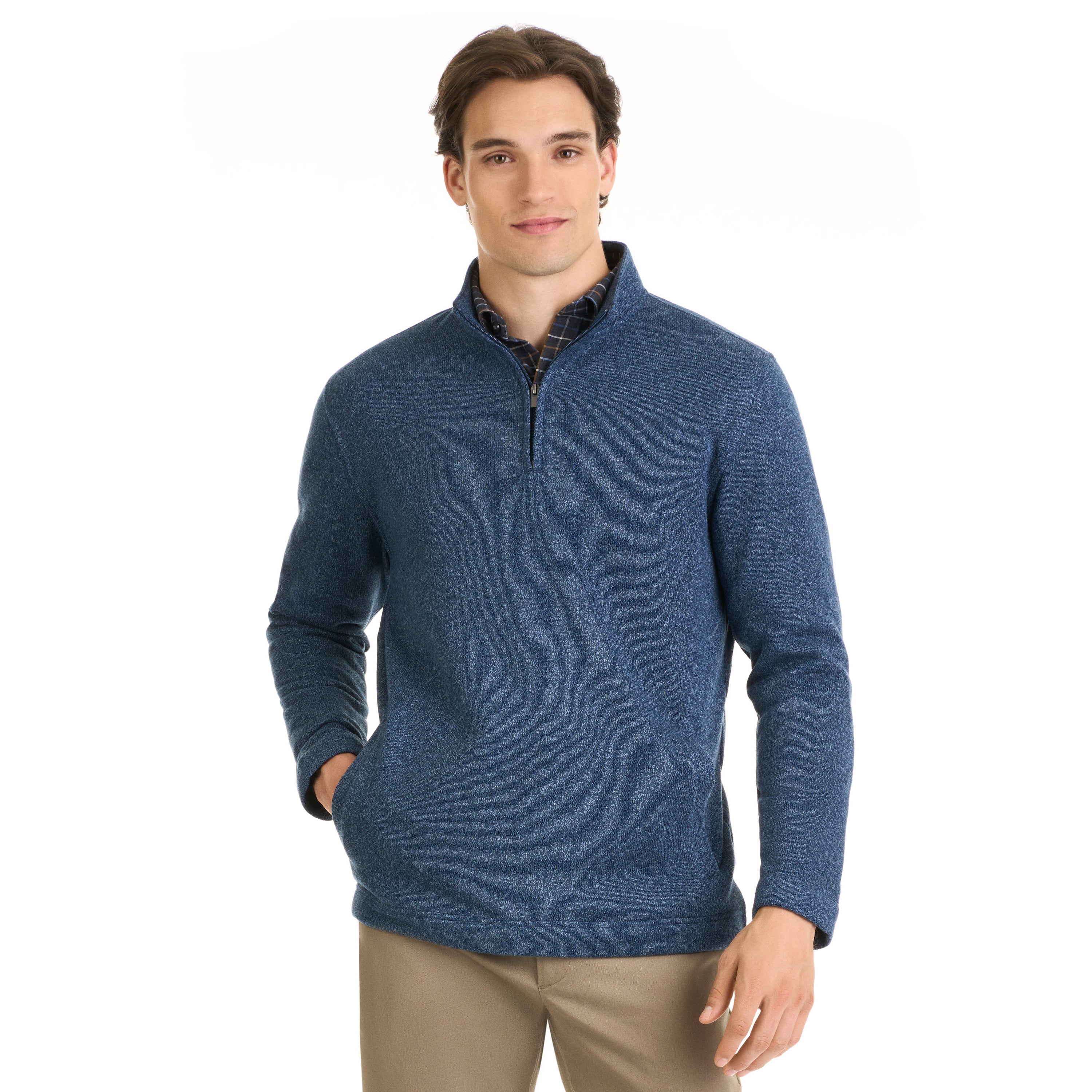 Essential Sweater Fleece Quarter Zip Pullover – Regular Fit – Van Heusen