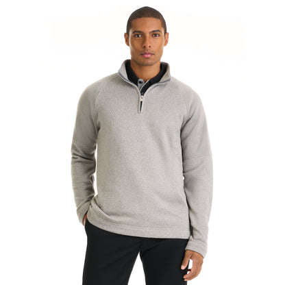 Essential Sweater Fleece Blocked Quarter Zip Pullover- Regular Fit