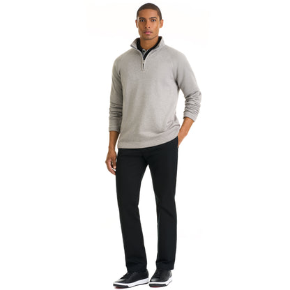 Essential Sweater Fleece Blocked Quarter Zip Pullover- Regular Fit