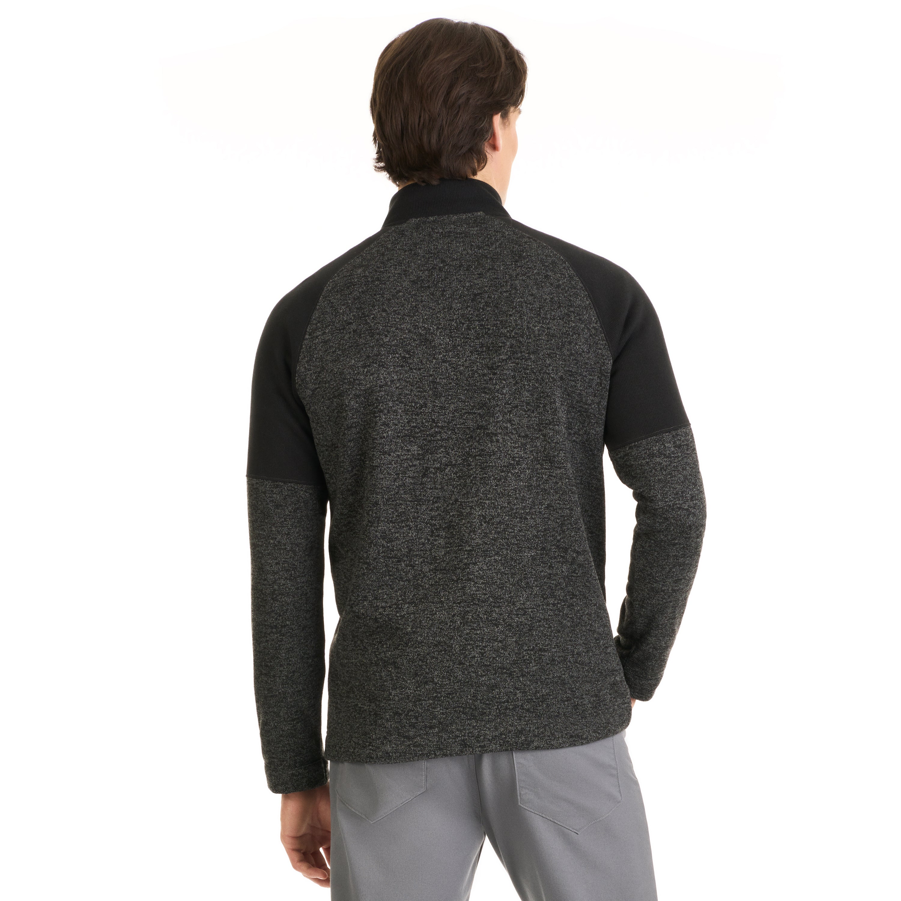 Essential Sweater Fleece Blocked Quarter Zip Pullover- Regular Fit