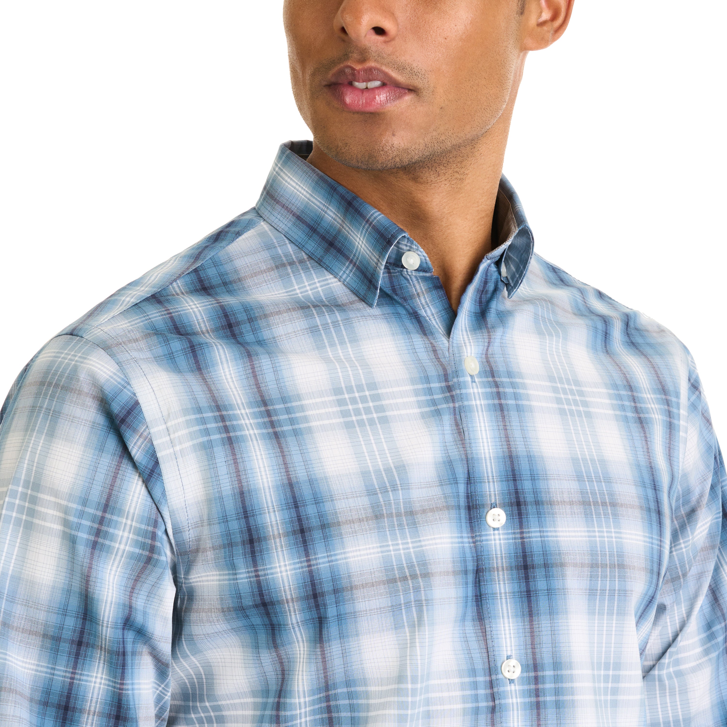 Essential Stain Shield Long Sleeve Shirt Wovens Shadow Plaid - Slim Fit