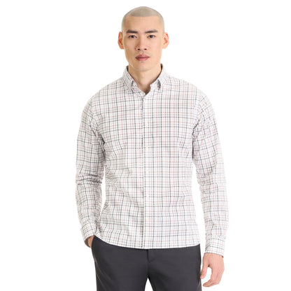 Essential Stain Shield Shirt Long Sleeve Wovens Tattersall Print - Slim Fit