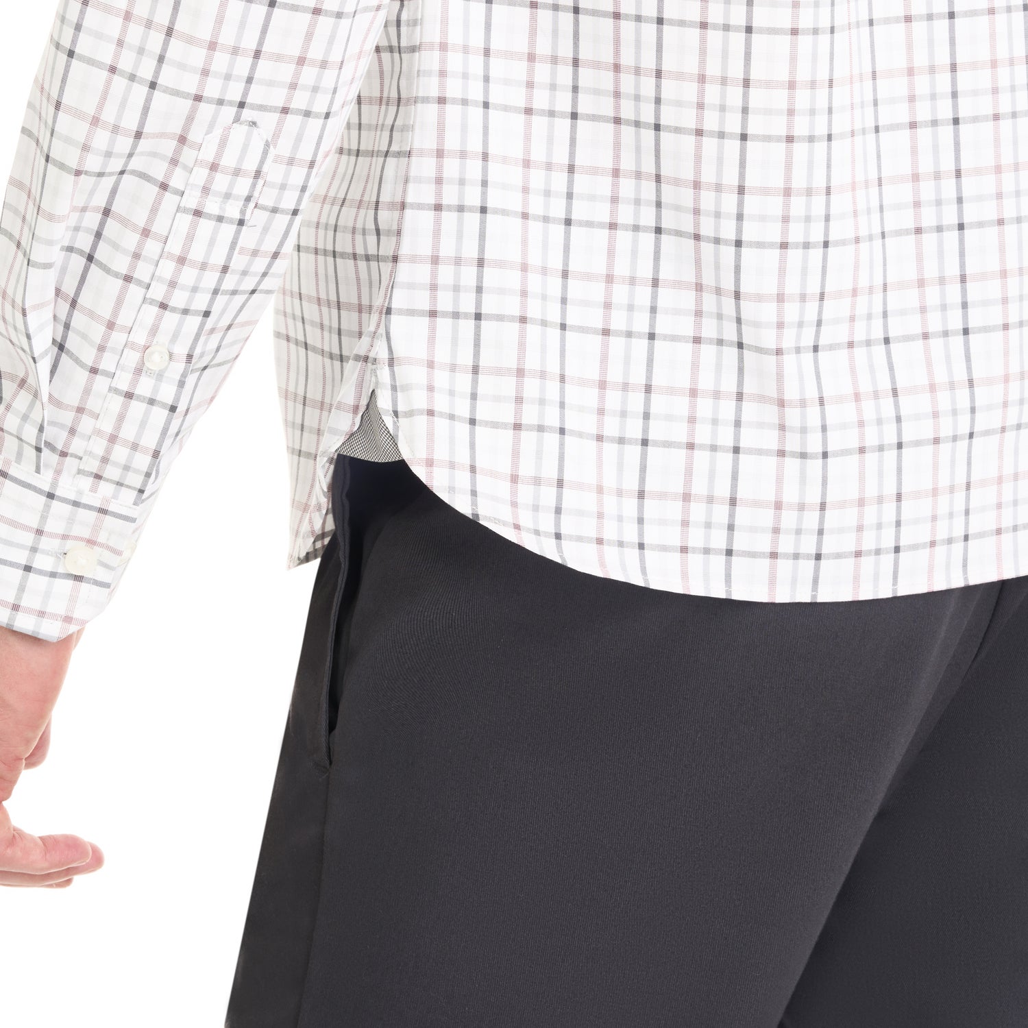 Essential Stain Shield Shirt Long Sleeve Wovens Tattersall Print - Slim Fit