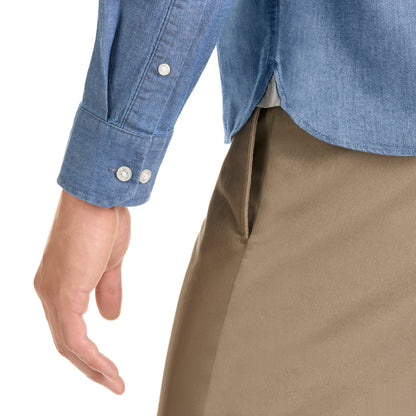 Essential Long Sleeve Wovens Indigo Kentucky Blue Solid - Slim Fit