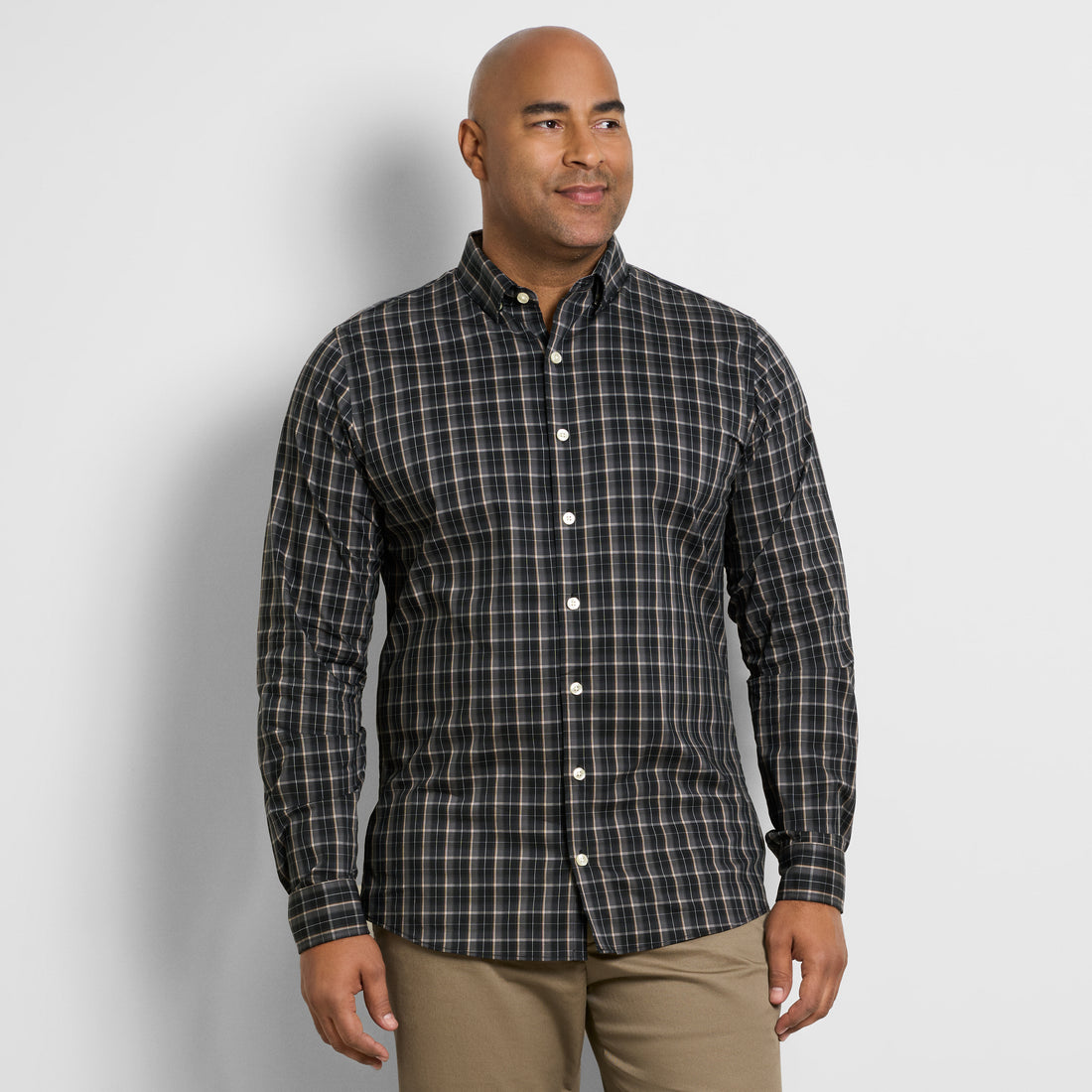 Cronbie Long Sleeve Stain Shield Shirt Updated Plaid Print - Big &amp; Tall