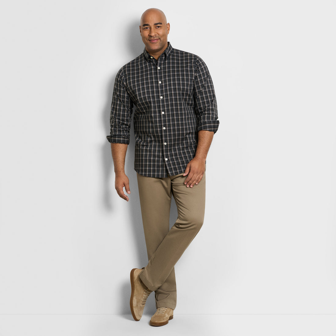 Cronbie Long Sleeve Stain Shield Shirt Updated Plaid Print - Big & Tall