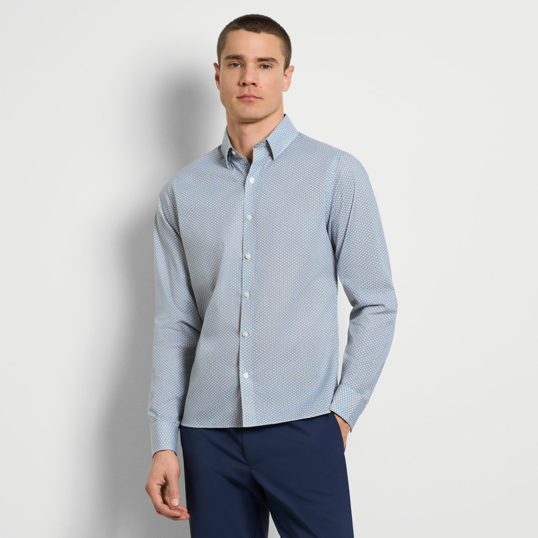 Cronbie Long Sleeve Stain Shield Shirt Mountain Print - Slim Fit