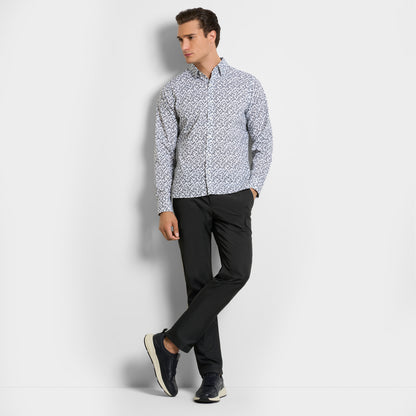 Cronbie Long Sleeve Stain Shield Shirt New Geo Print - Slim Fit