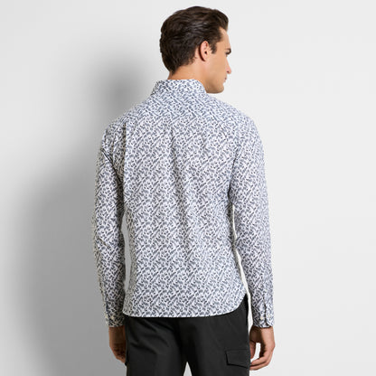 Cronbie Long Sleeve Stain Shield Shirt New Geo Print - Slim Fit