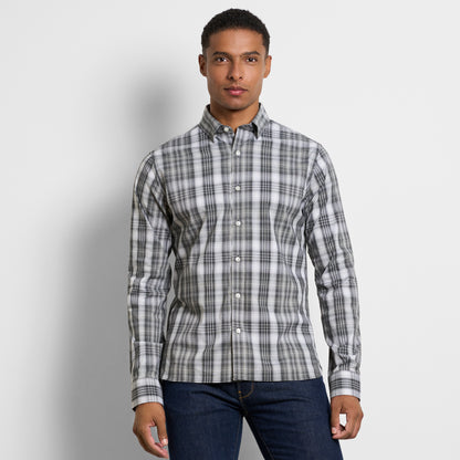 Cronbie Long Sleeve Stain Shield Shirt Heather Check Print - Slim Fit