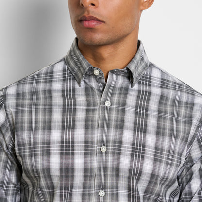 Cronbie Long Sleeve Stain Shield Shirt Heather Check Print - Slim Fit