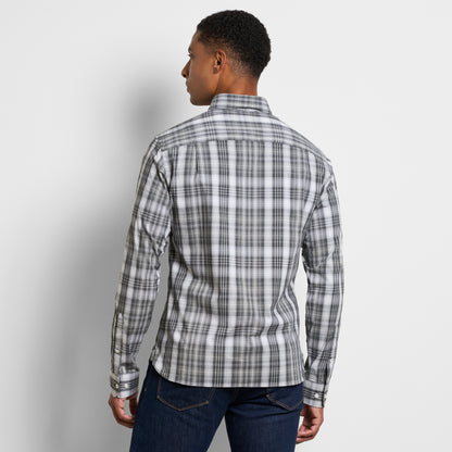 Cronbie Long Sleeve Stain Shield Shirt Heather Check Print - Slim Fit