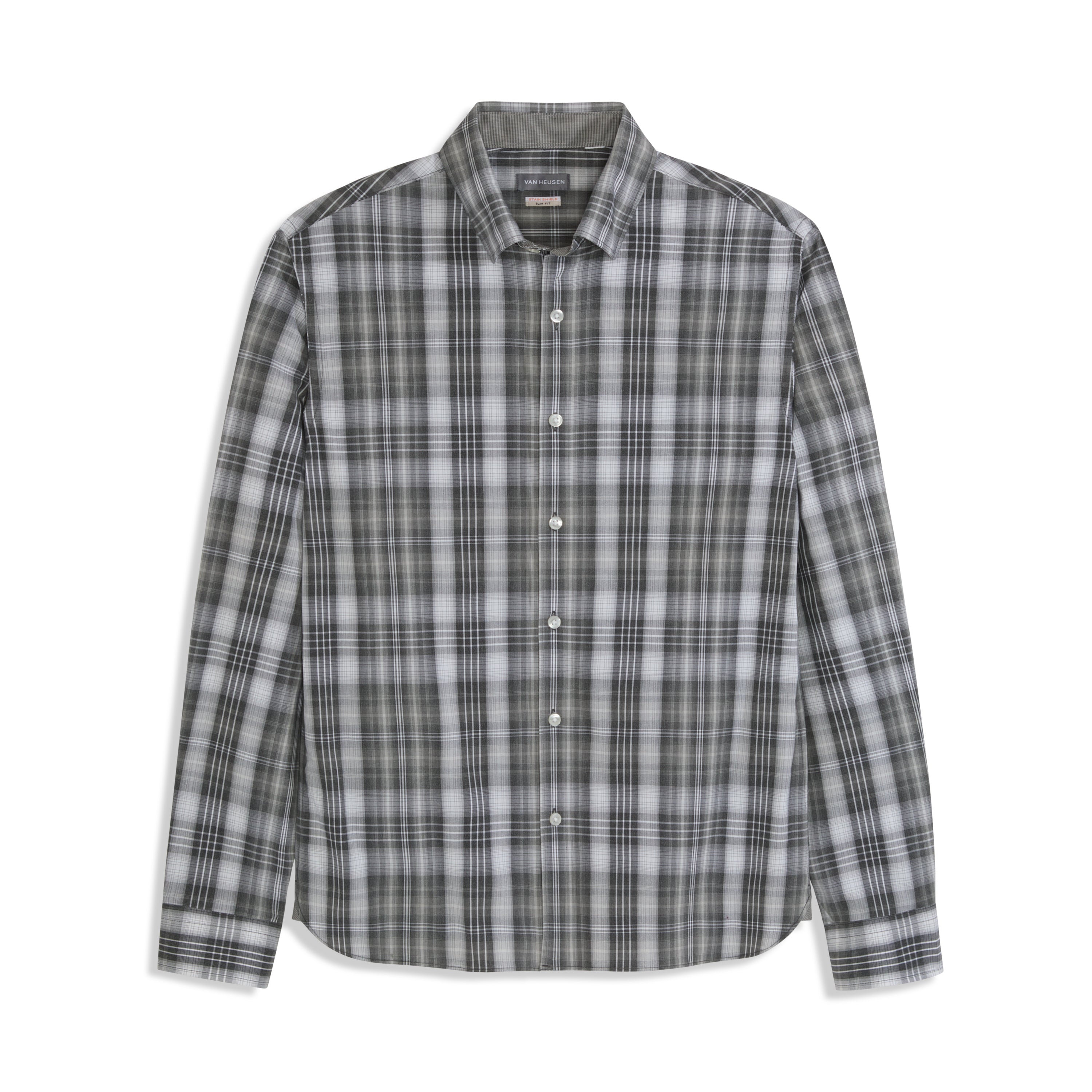 Cronbie Long Sleeve Stain Shield Shirt Heather Check Print - Slim Fit