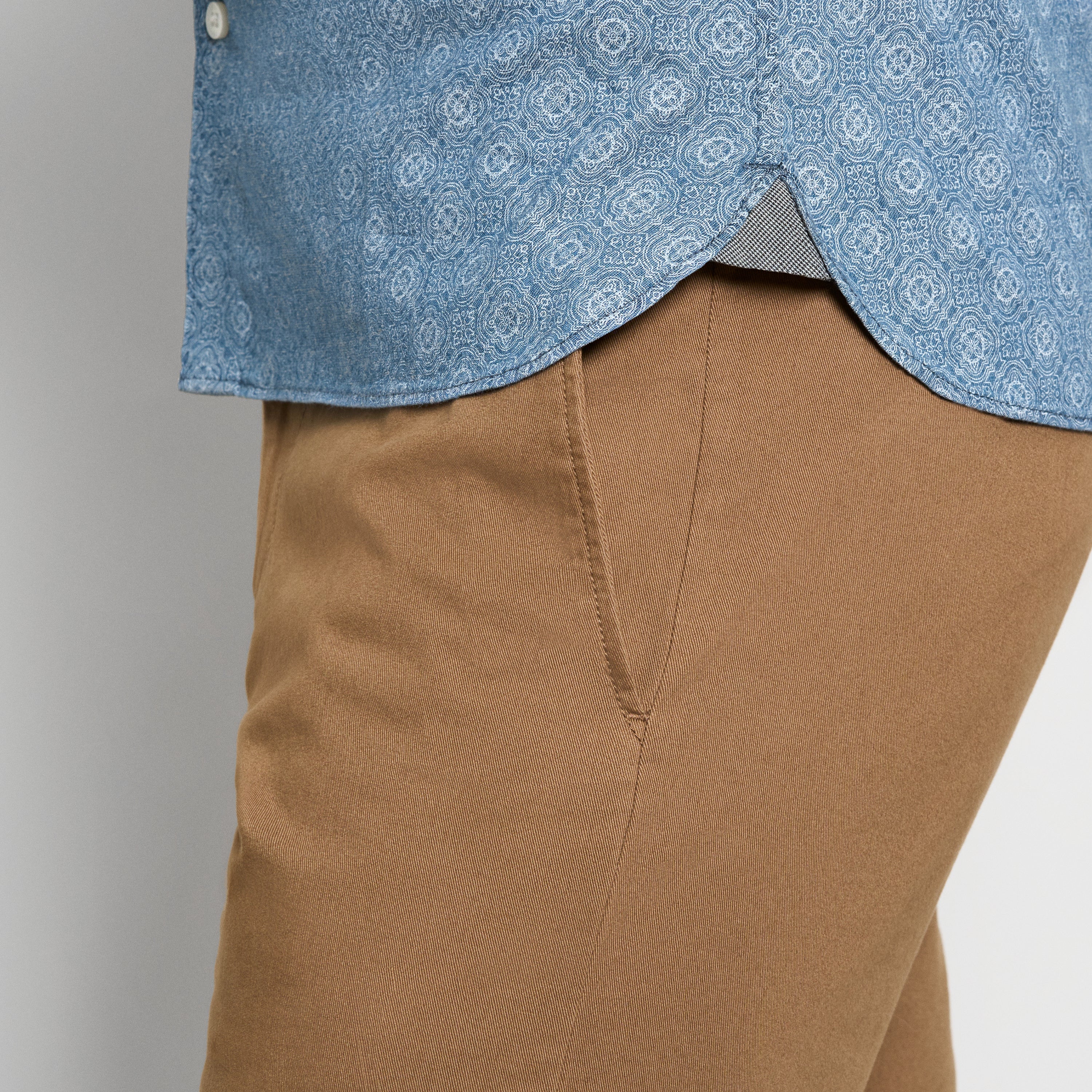 Cronbie Long Sleeve Indigo Shirt Foulard Print - Slim Fit