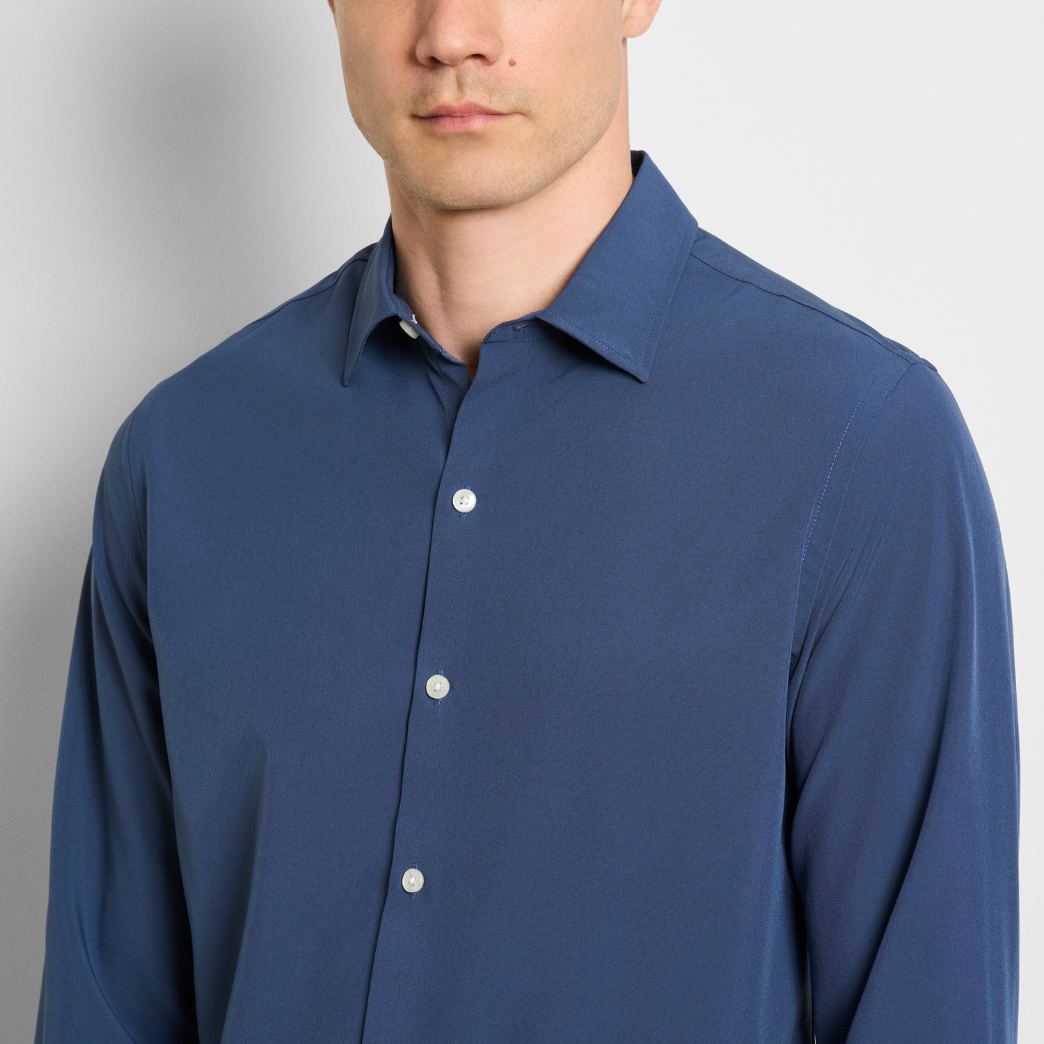 360 Comfort Long Sleeve Button Up Top Solid – Slim Fit