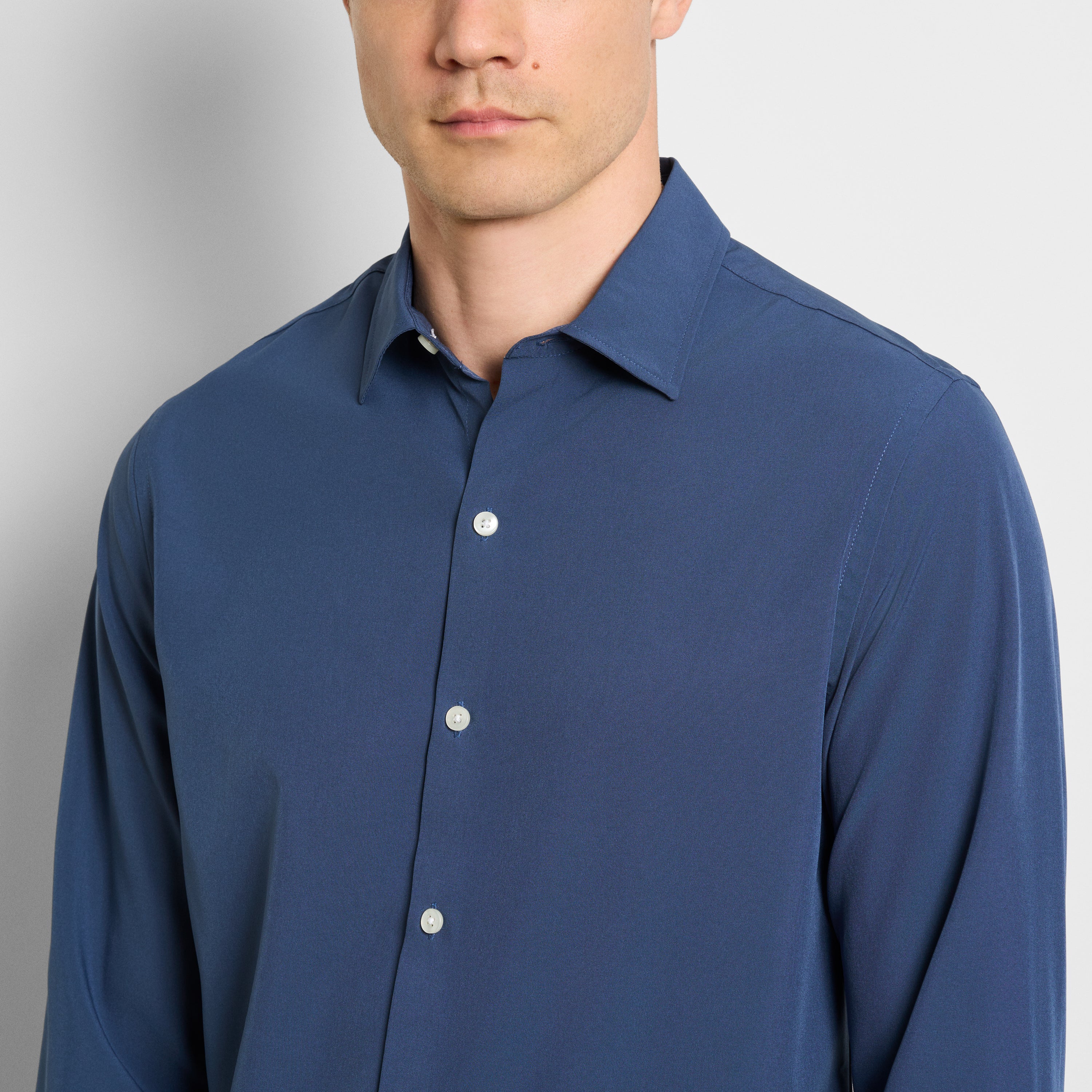 360 Comfort Long Sleeve Button Up Top Solid – Slim Fit
