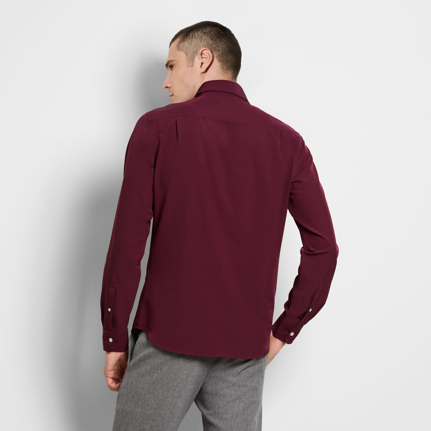 360 Comfort Long Sleeve Button Up Top Solid - Slim Fit