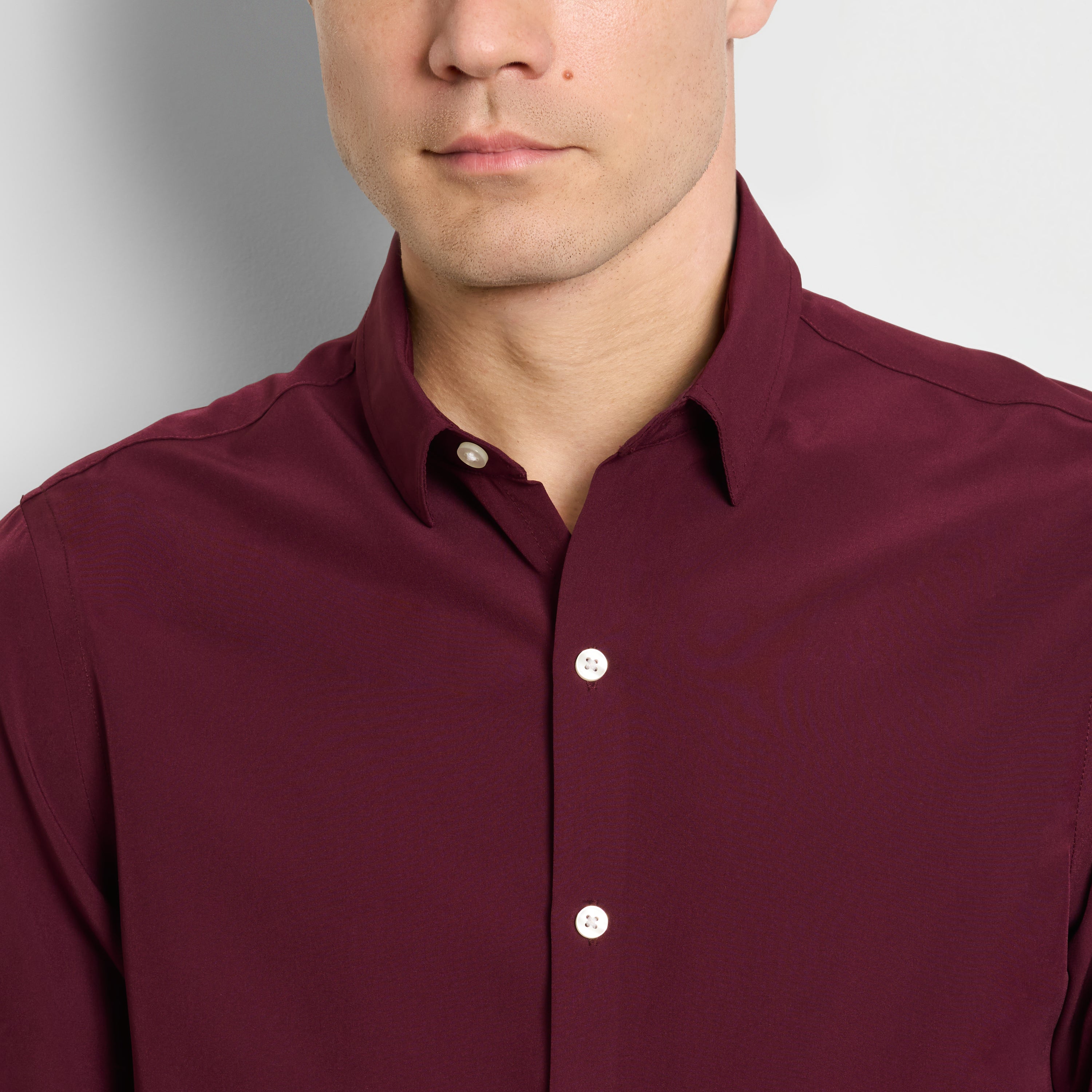 360 Comfort Long Sleeve Button Up Top Solid – Slim Fit